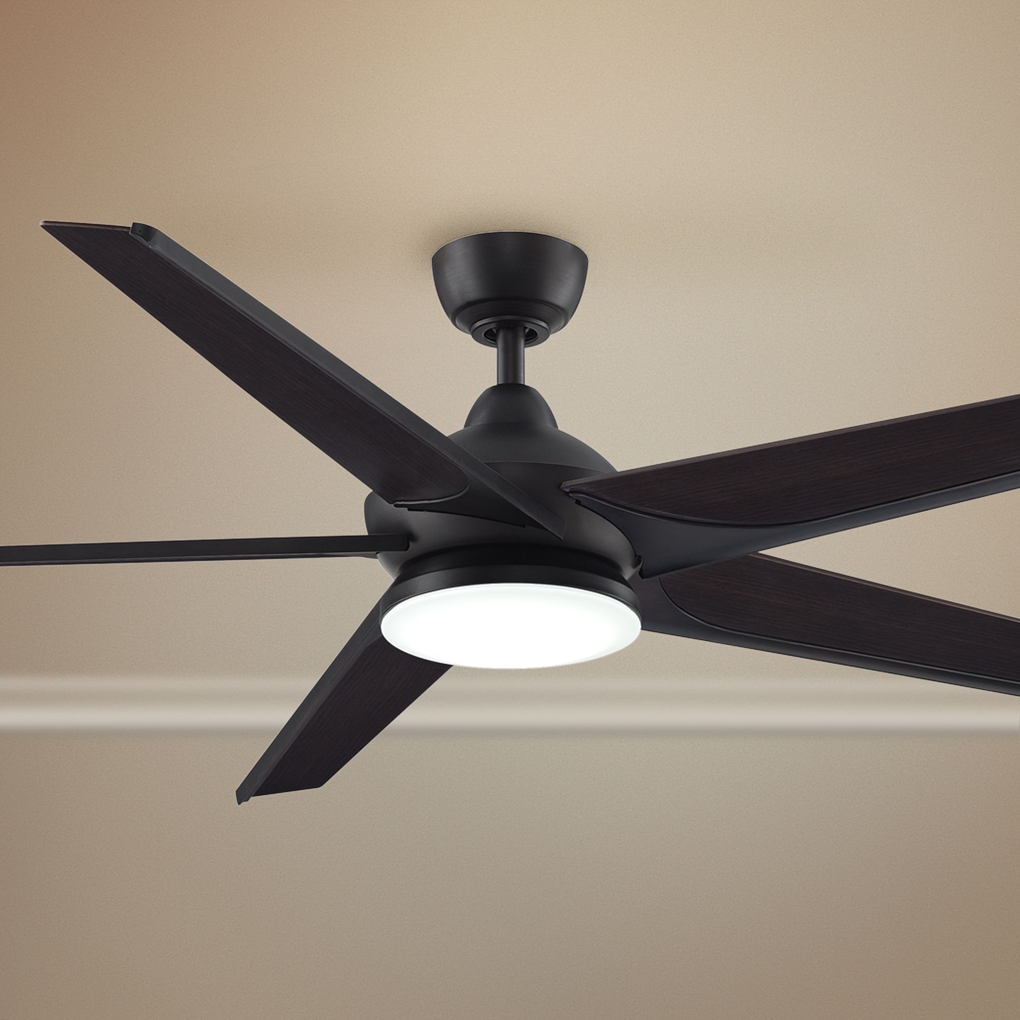 72" Fanimation Subtle Dark Bronze LED Damp Ceiling Fan