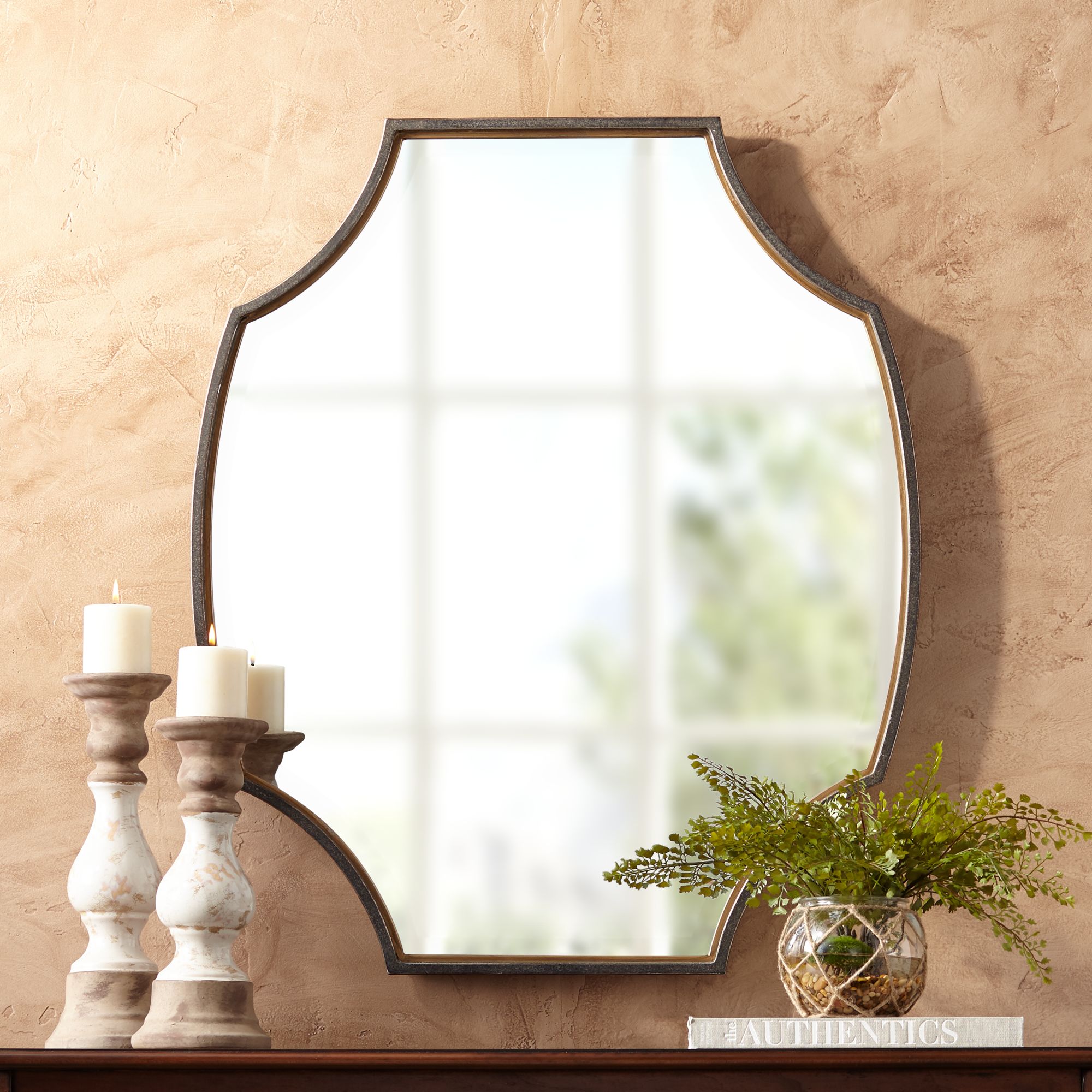 Uttermost Bri 30 3/4" x 36" Oval Rustic Bronze Mirror