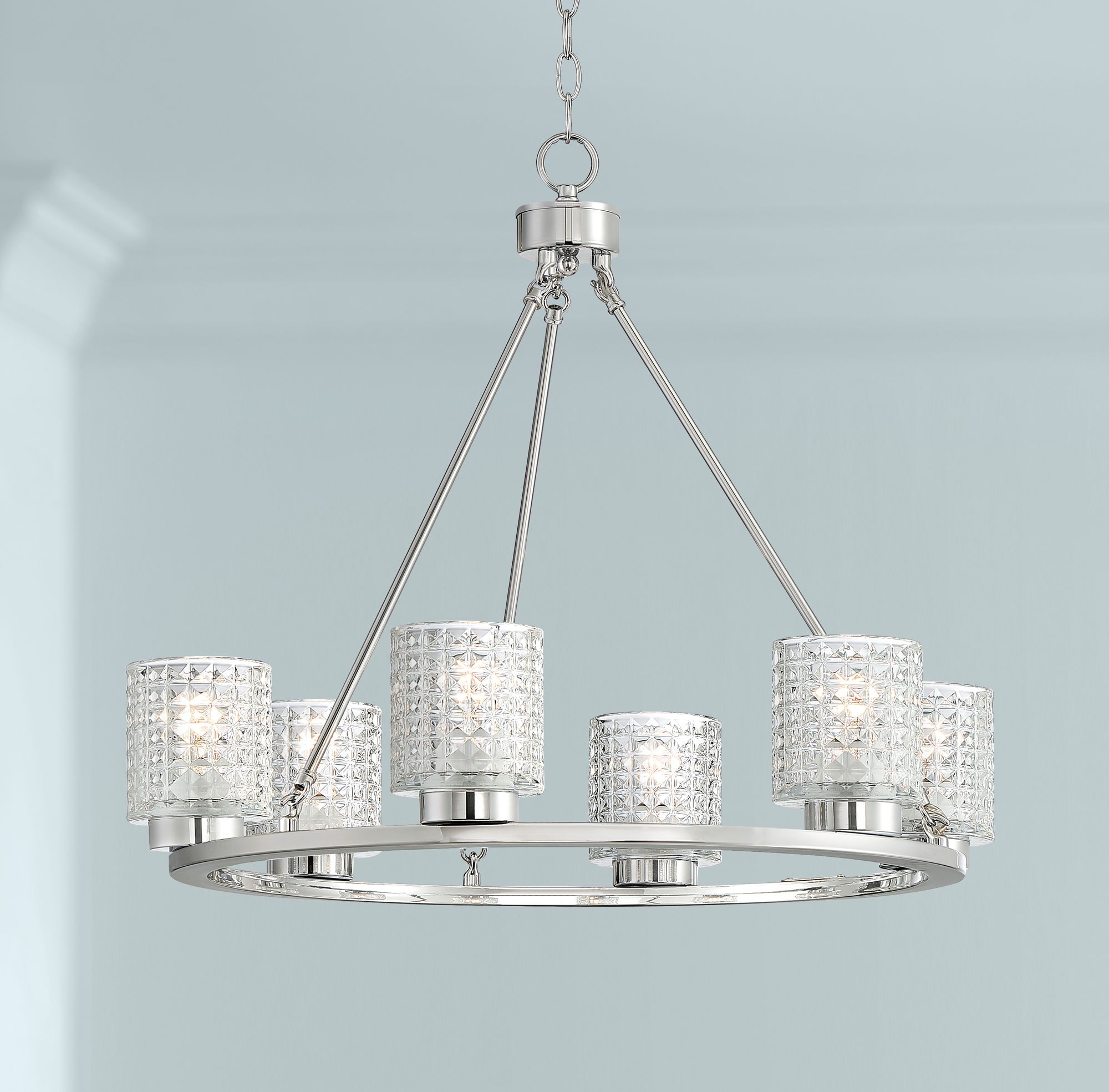 Possini Euro Tucson 27" Wide Chrome 6-Light Chandelier