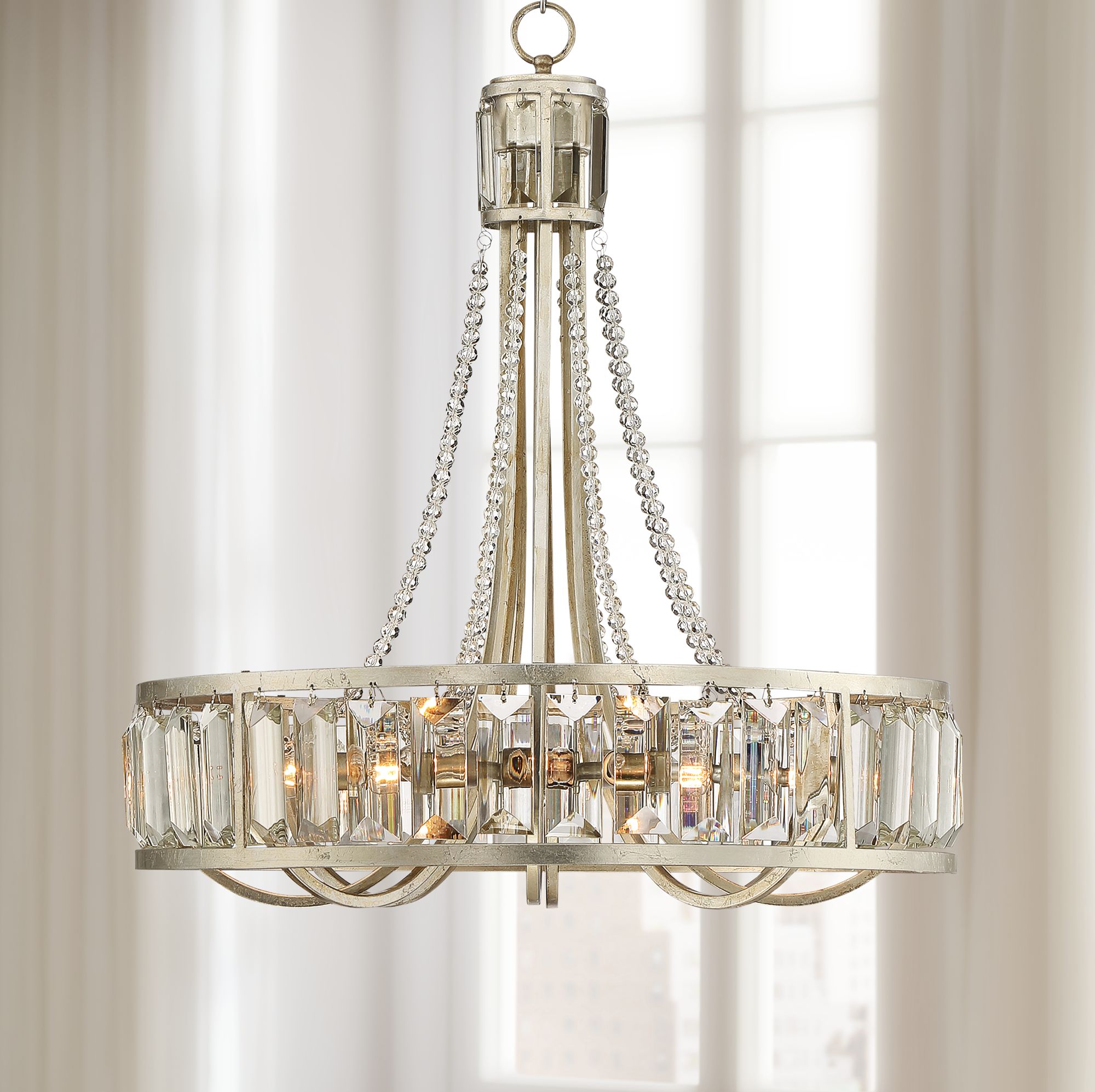 St. Luciana 25" Wide Silver 8-Light Crystal Chandelier