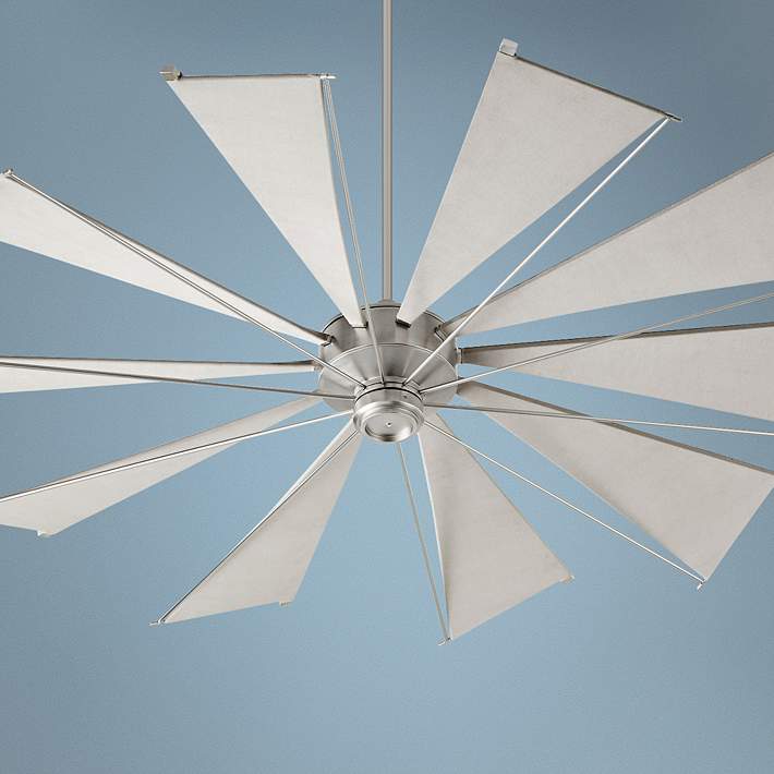 72 Quorum Mykonos Satin Nickel Large, Canvas Blade Ceiling Fan