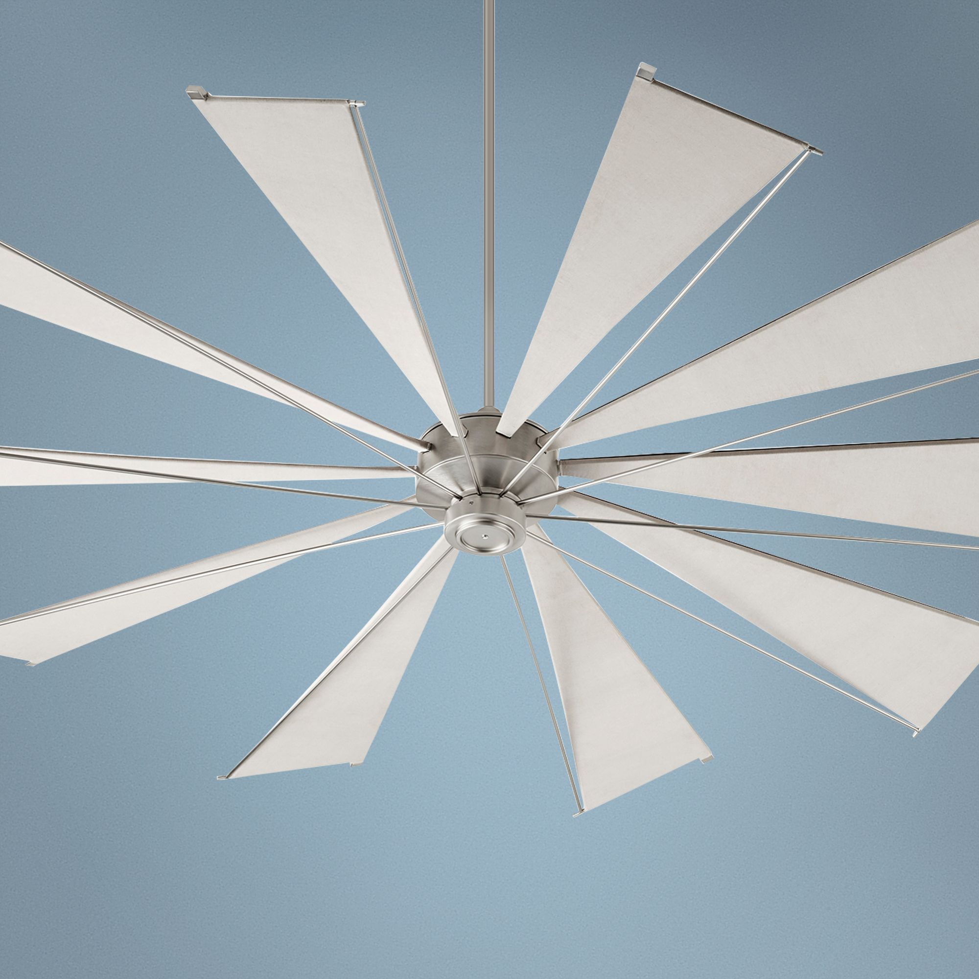 92" Quorum Mykonos Satin Nickel Ceiling Fan