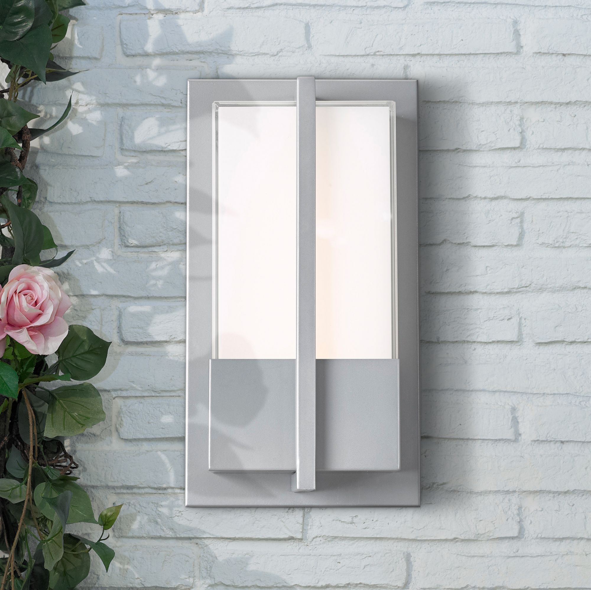 Neutron 11" High Silica Frosted Glass LED Outdoor Wall Light