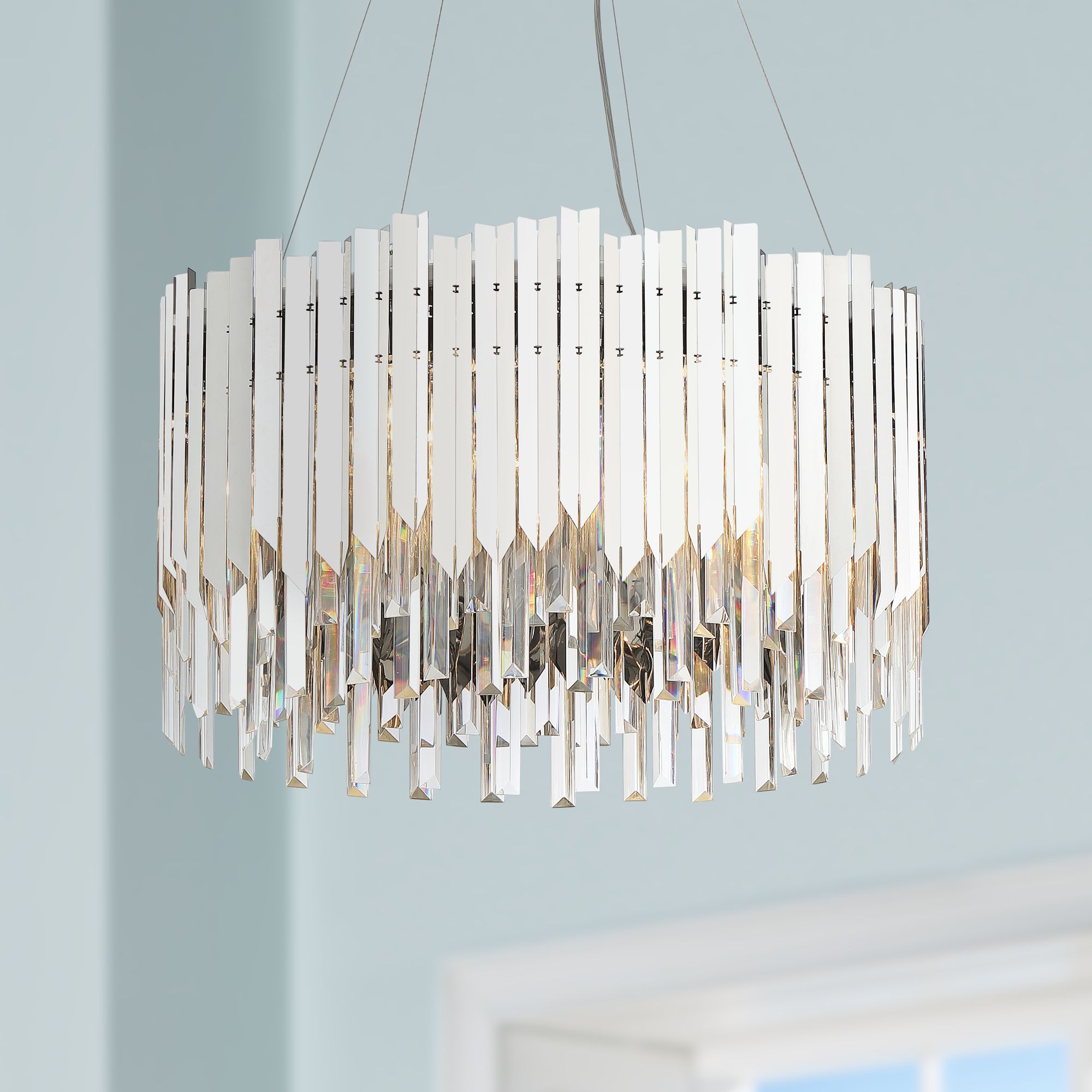 Possini Euro Latham 24"W Chrome and Crystal Pendant Light