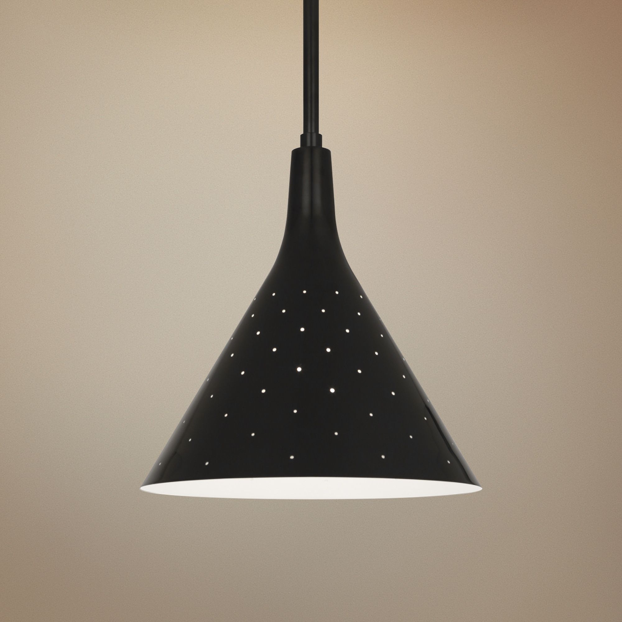 Robert Abbey Pierce 12 1/2" Wide Plated Black Pendant Light