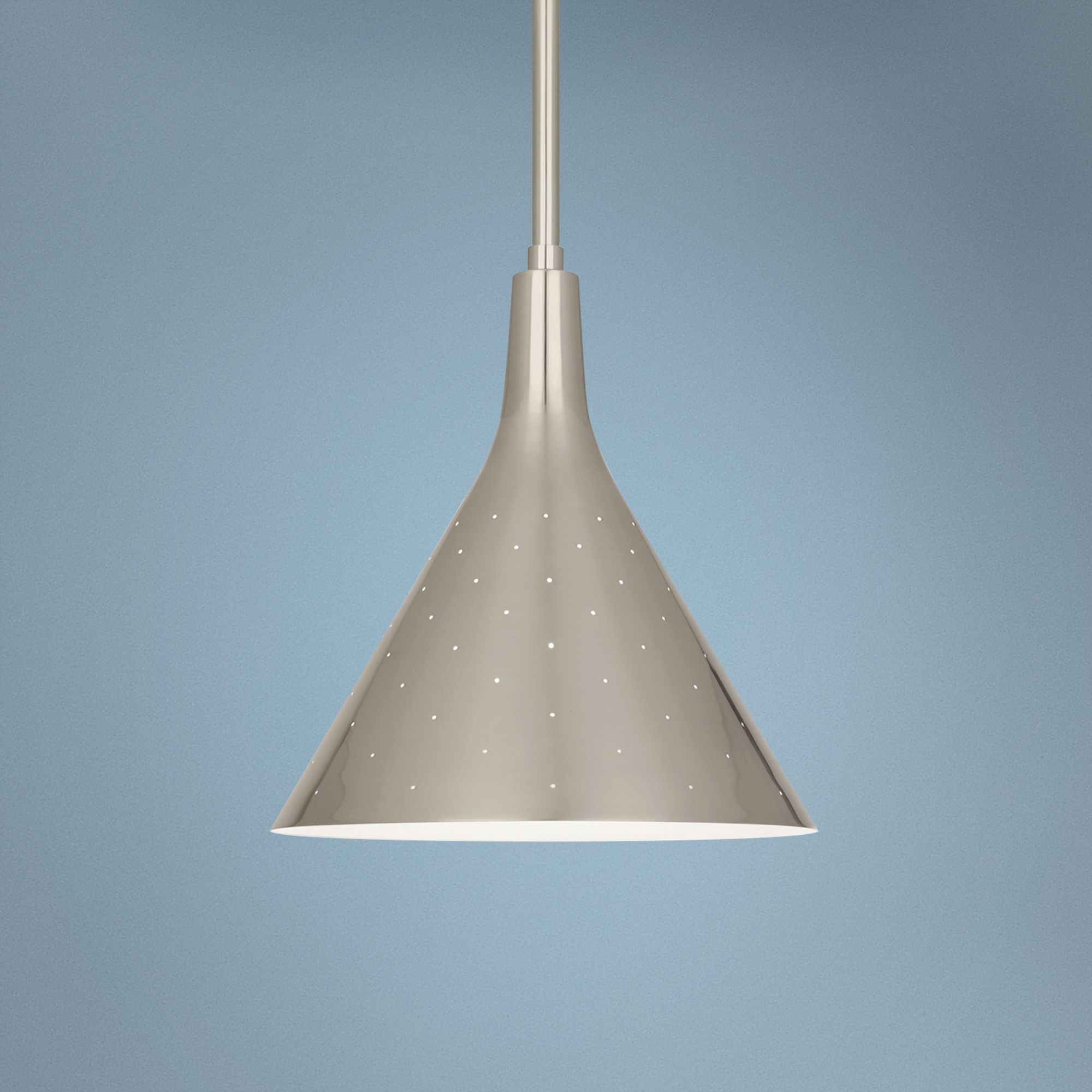 Robert Abbey Pierce 12 1/2"W Antique Silver Pendant Light