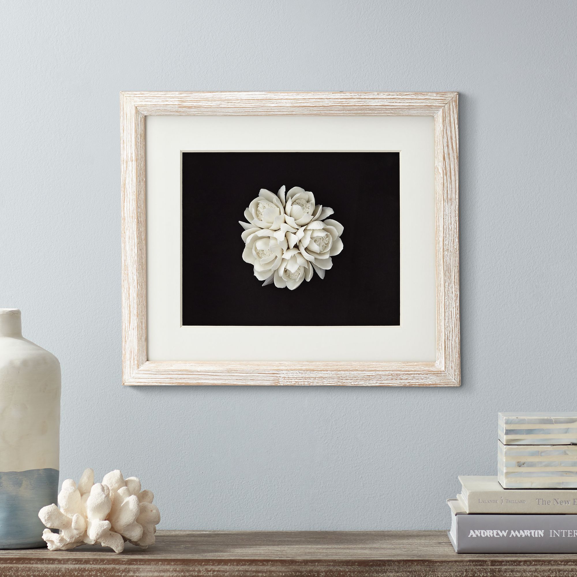 Petals 15" Wide White Flower Shadow Box Framed Wall Art