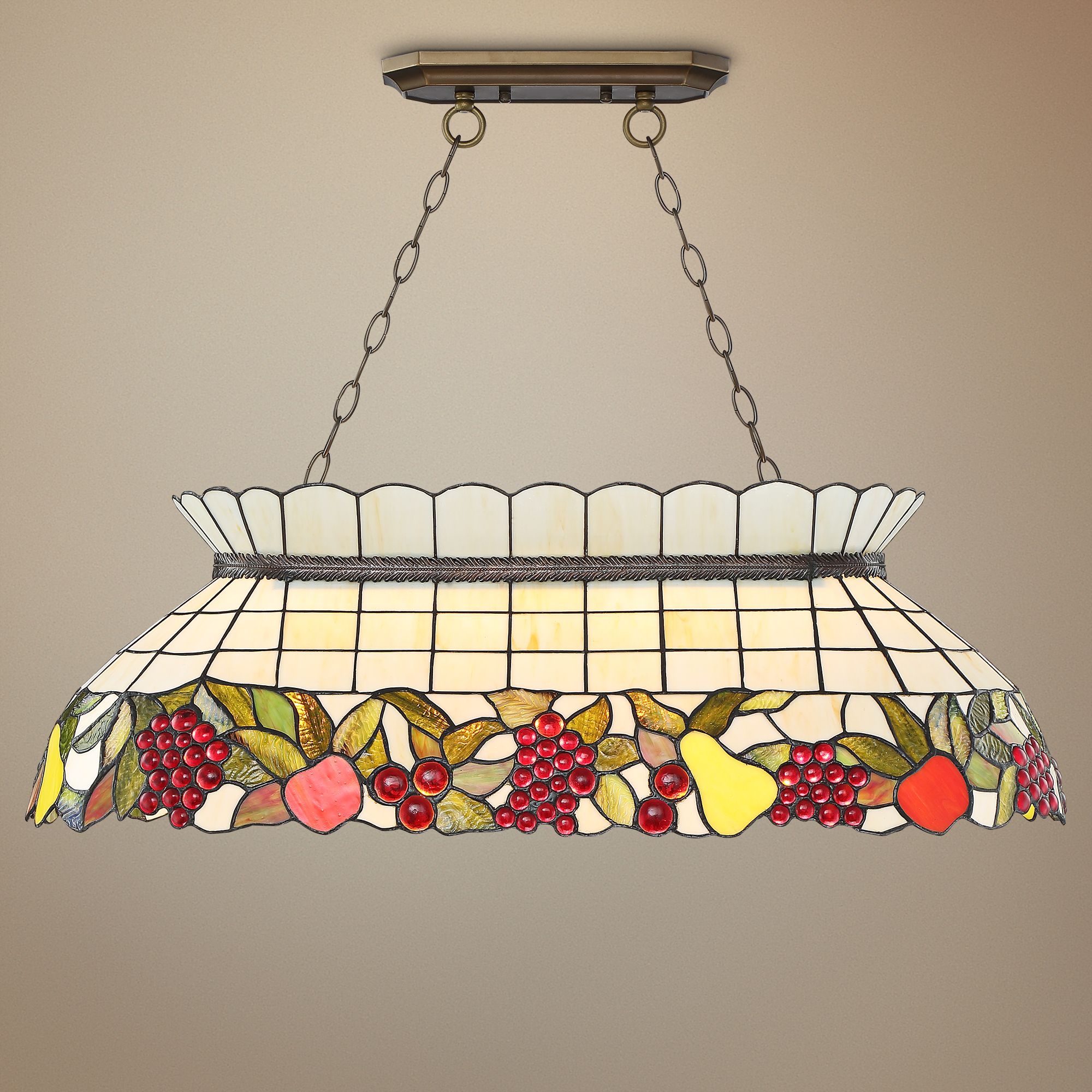 Fletch 35 3 4 W Bronze Tiffany Kitchen Island Light Pendant