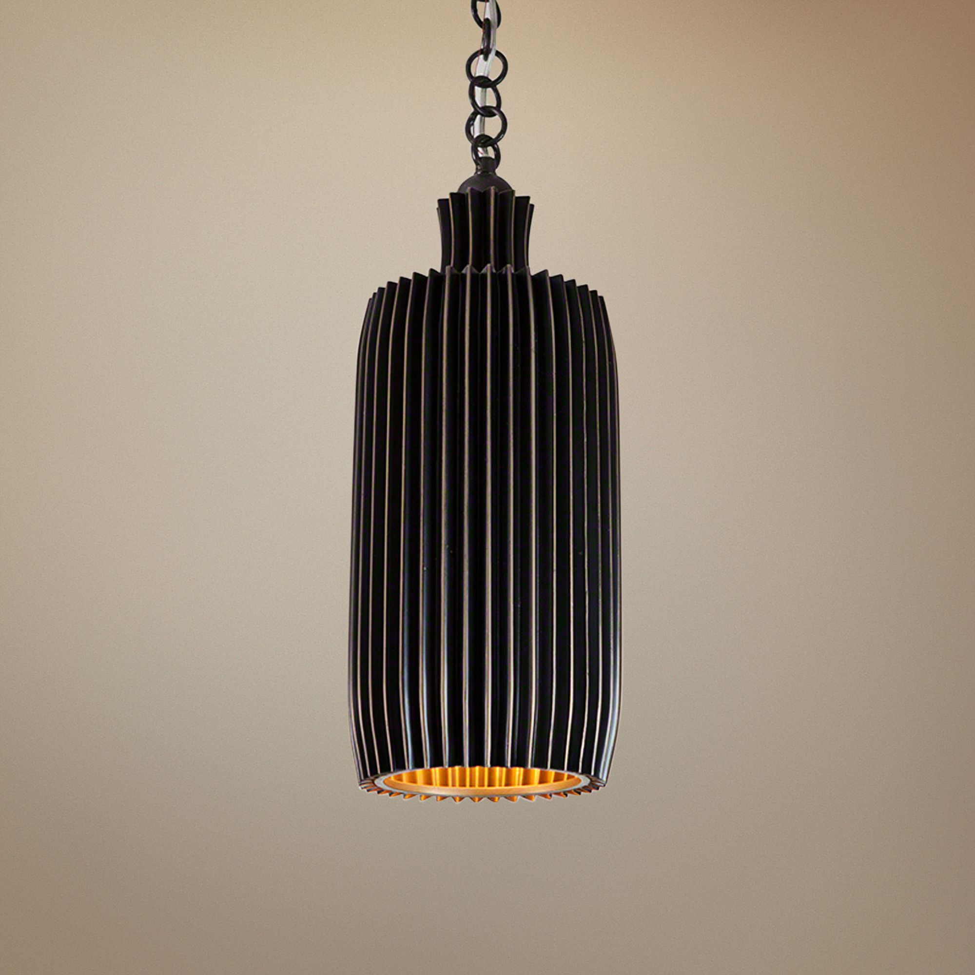 Global Views Crimp Bar 9" Wide Bronze Mini Pendant Light