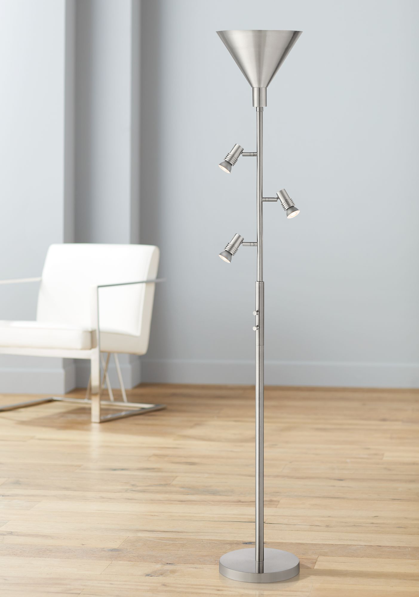 Possini Euro Orwell Torchiere LED Bullet Tree Floor Lamp