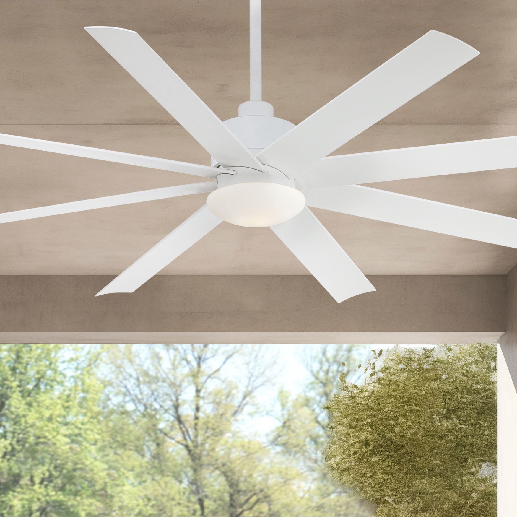 65" Minka Aire Slipstream White Outdoor LED Ceiling Fan