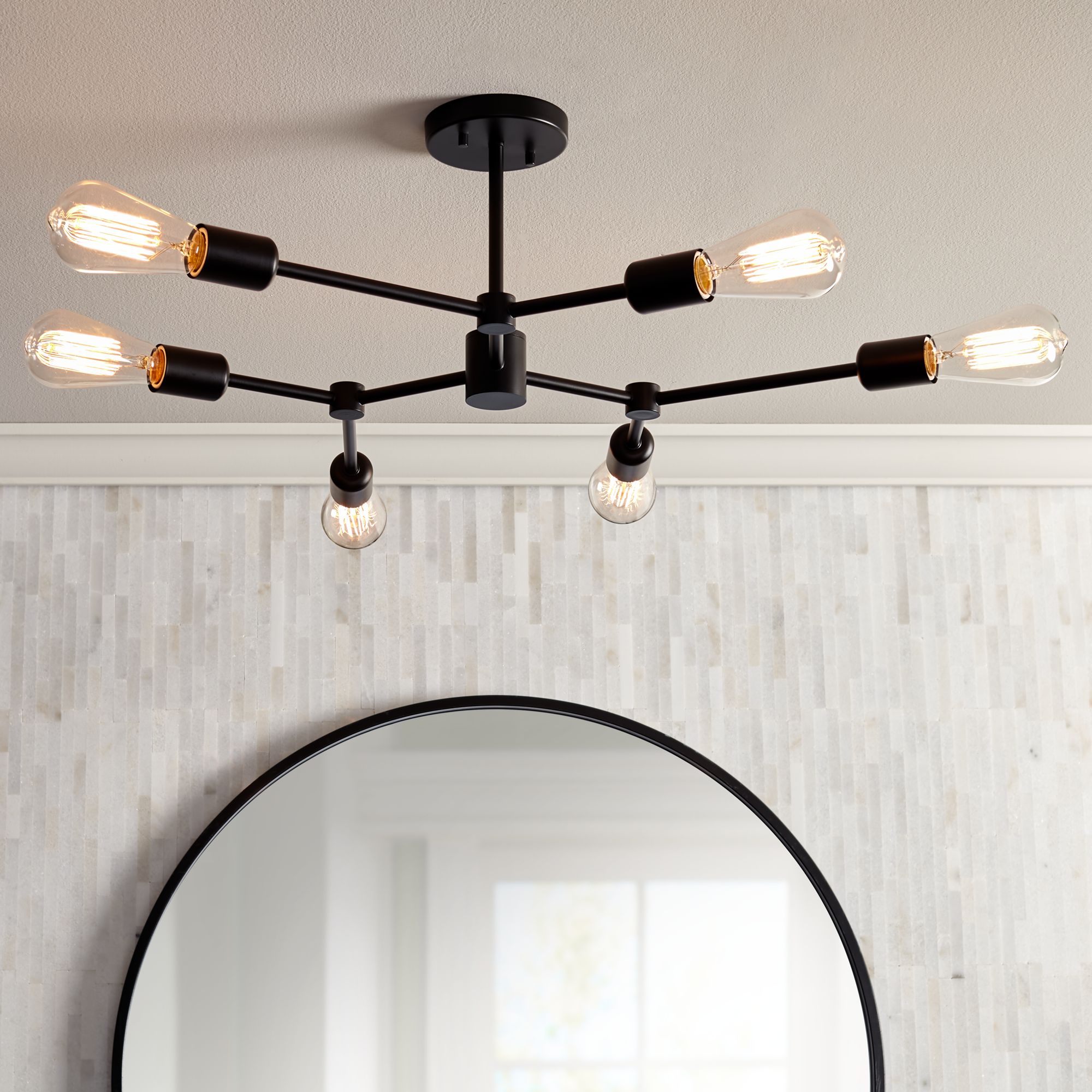 black sputnik flush mount