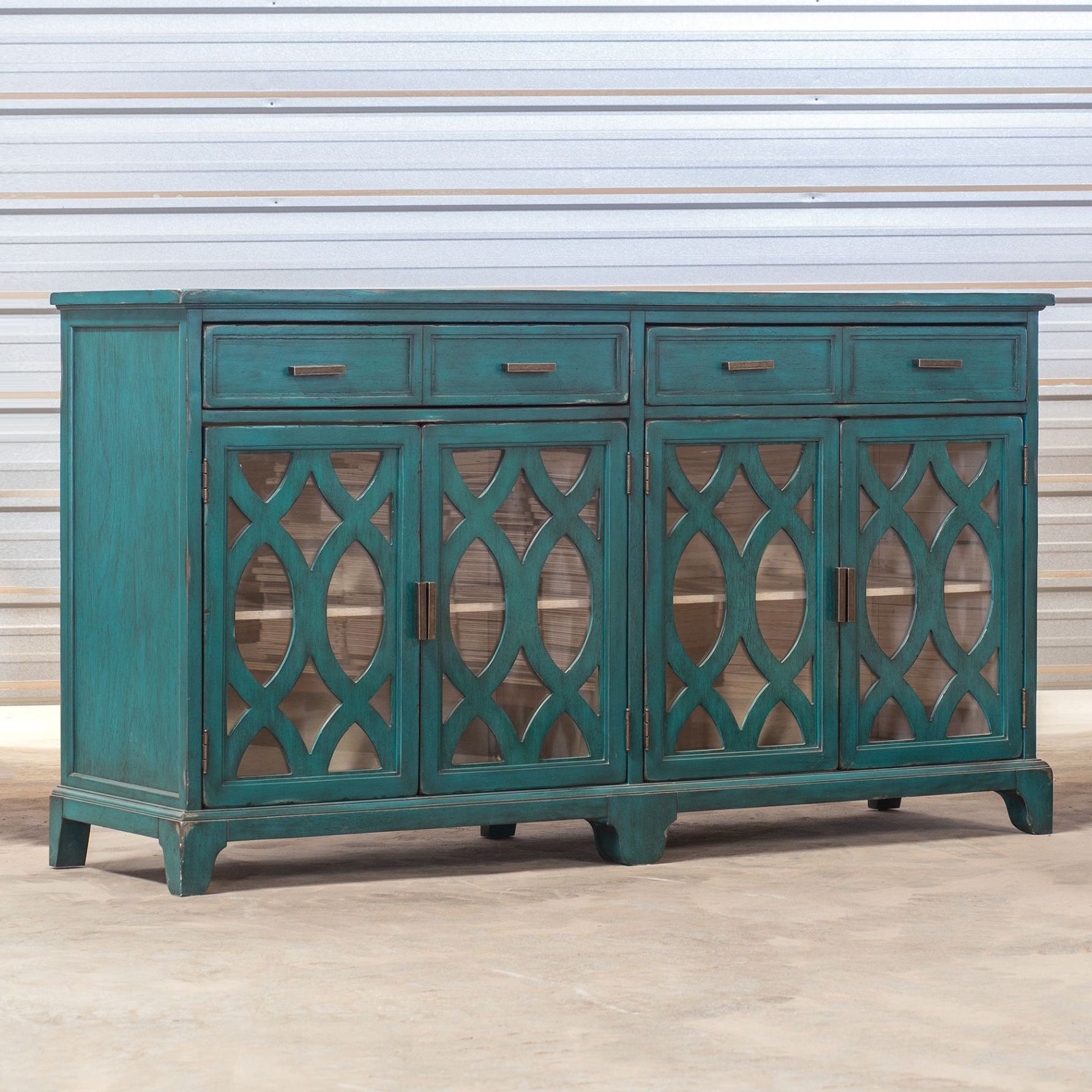 Uttermost Oksana Antique Green 4-Door Wood Credenza