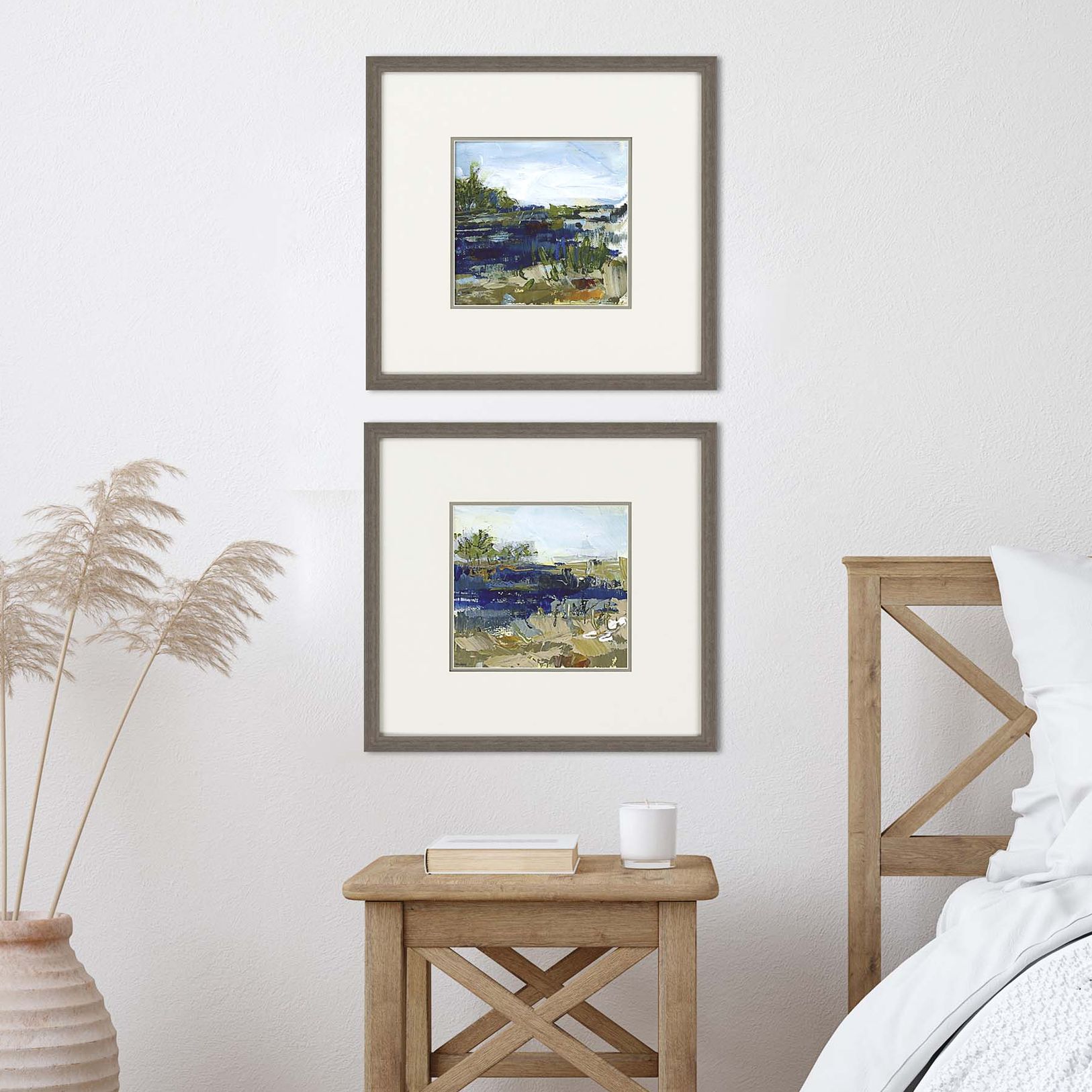 Coastal Sand 21" Square 2-Piece Framed Giclee Wall Art Set 