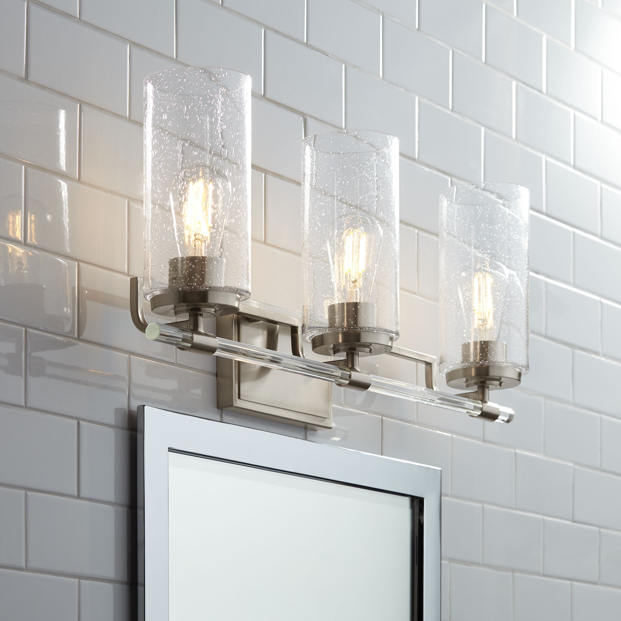 Possini Euro Portneuf 26" Wide Nickel 3-Light Bath Light