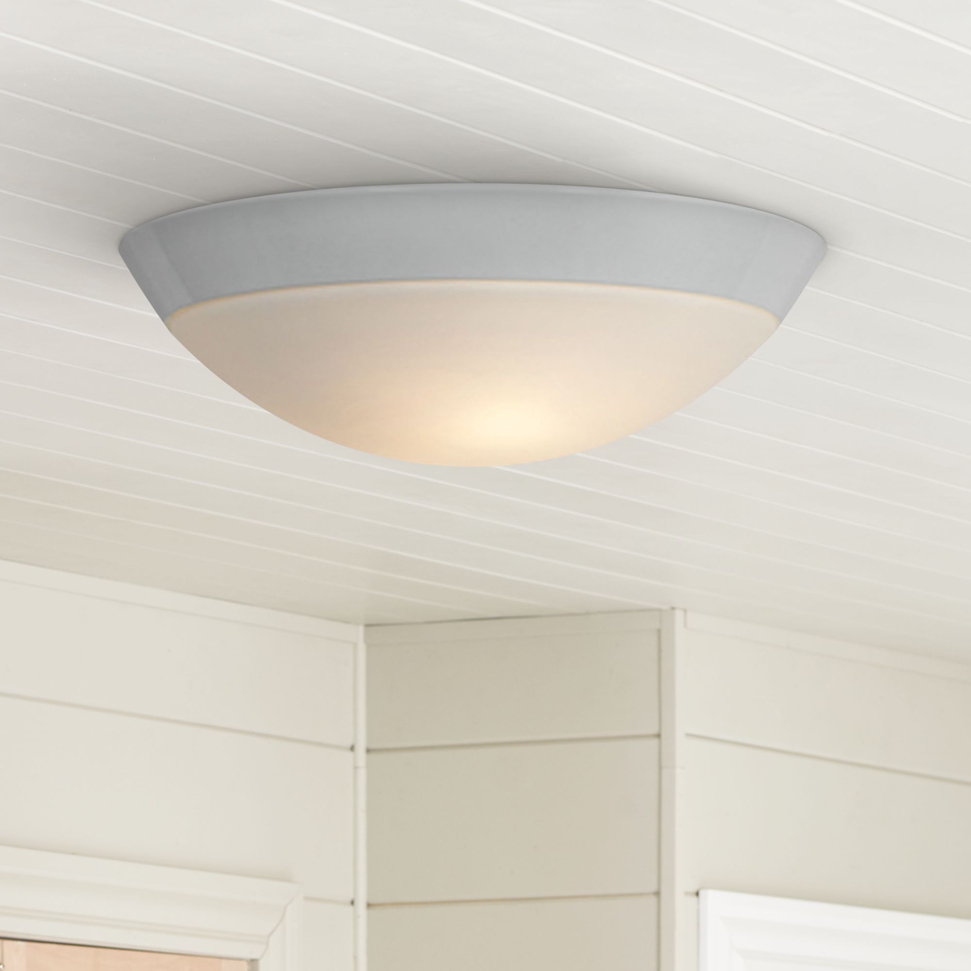 Cobalt 13" Wide White Metal Outdoor Ceiling Light