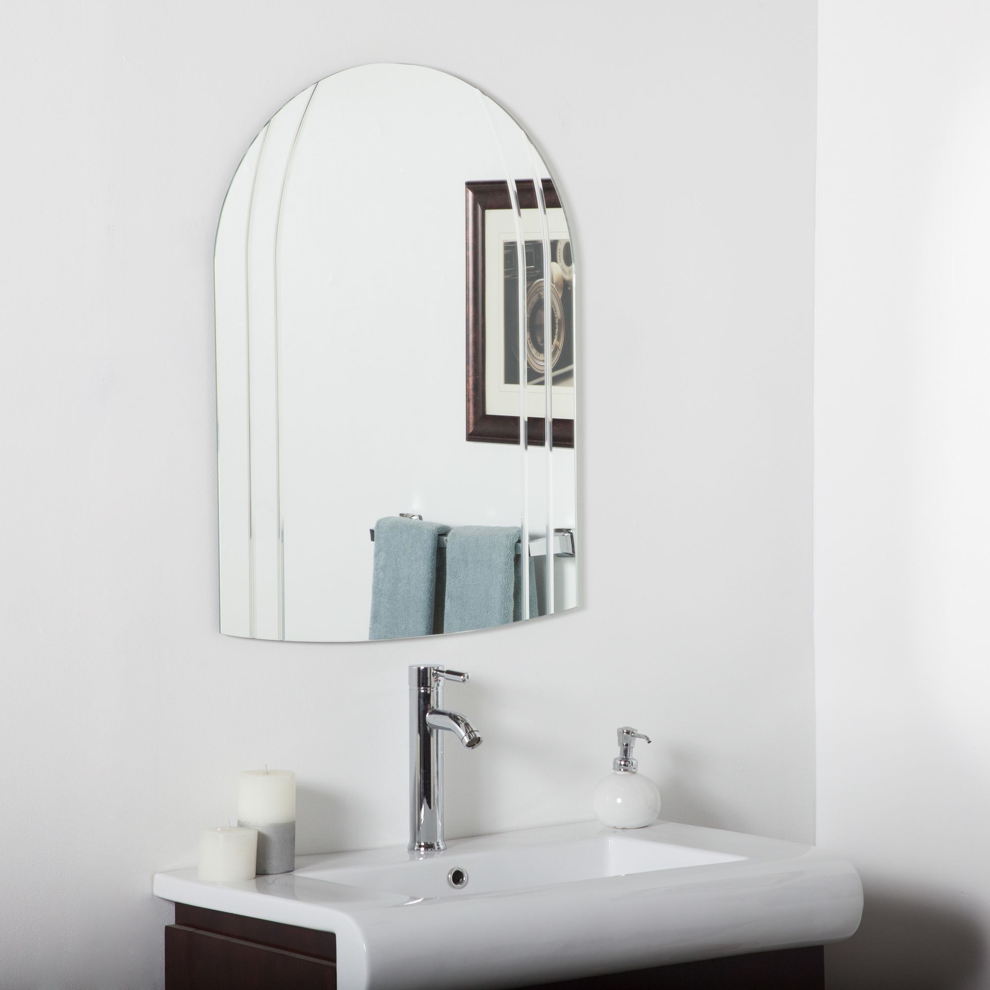 Serina 23 1/2" x 31 Arch Frameless Bathroom Wall Mirror