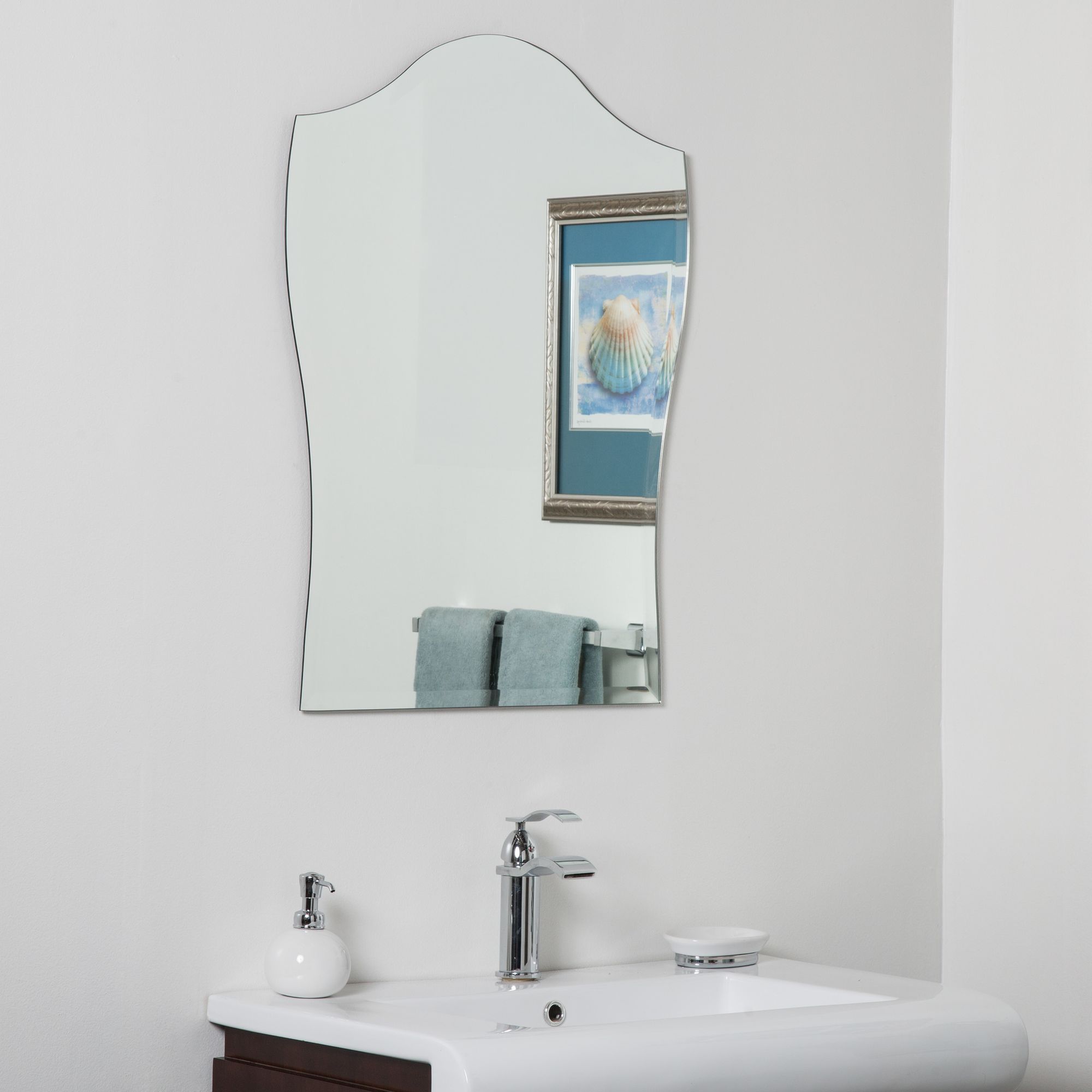 Alta 23 1/2" x 31 Crowned Top Frameless Bathroom Mirror