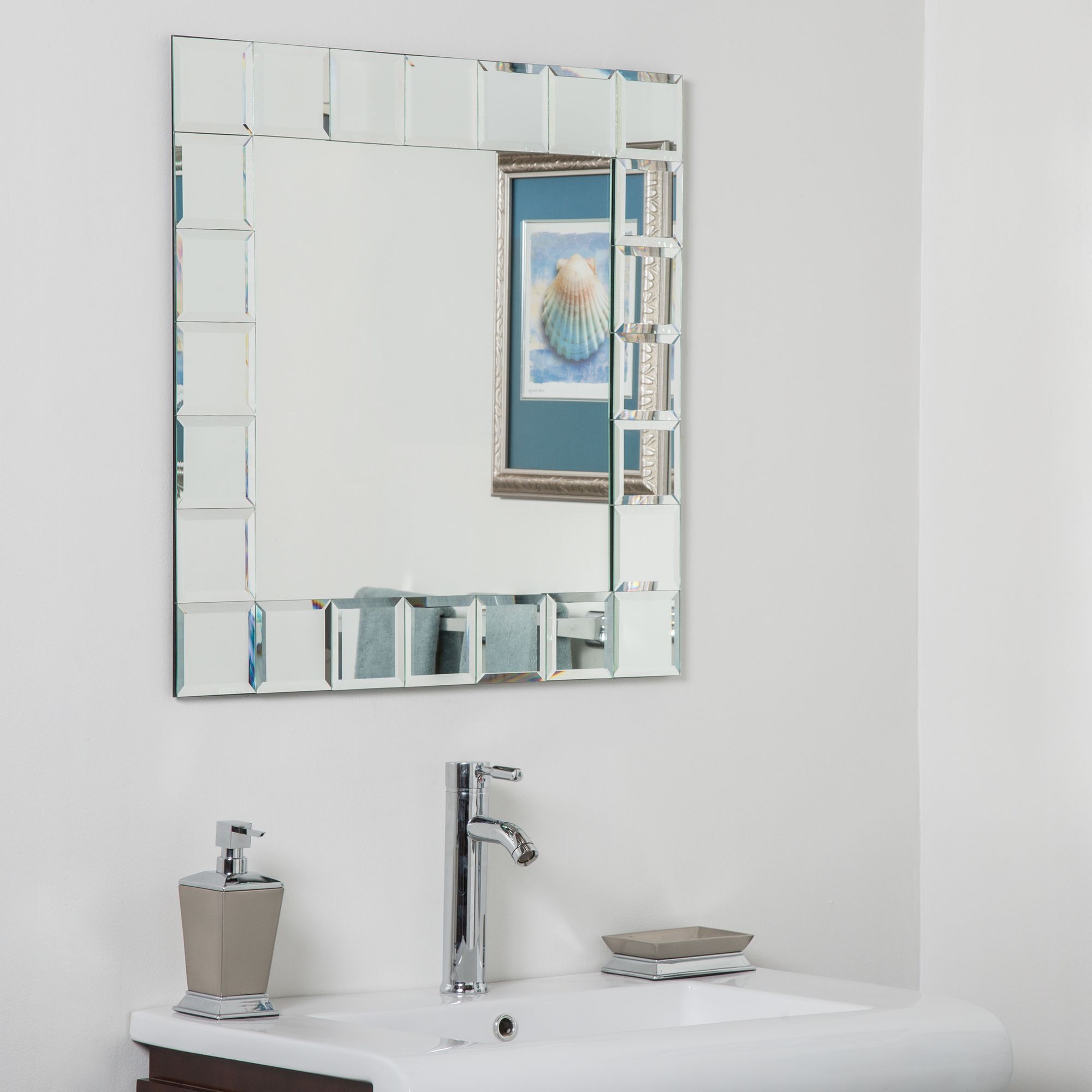 Montreal 27 1/2" Square Frameless Bathroom Wall Mirror 