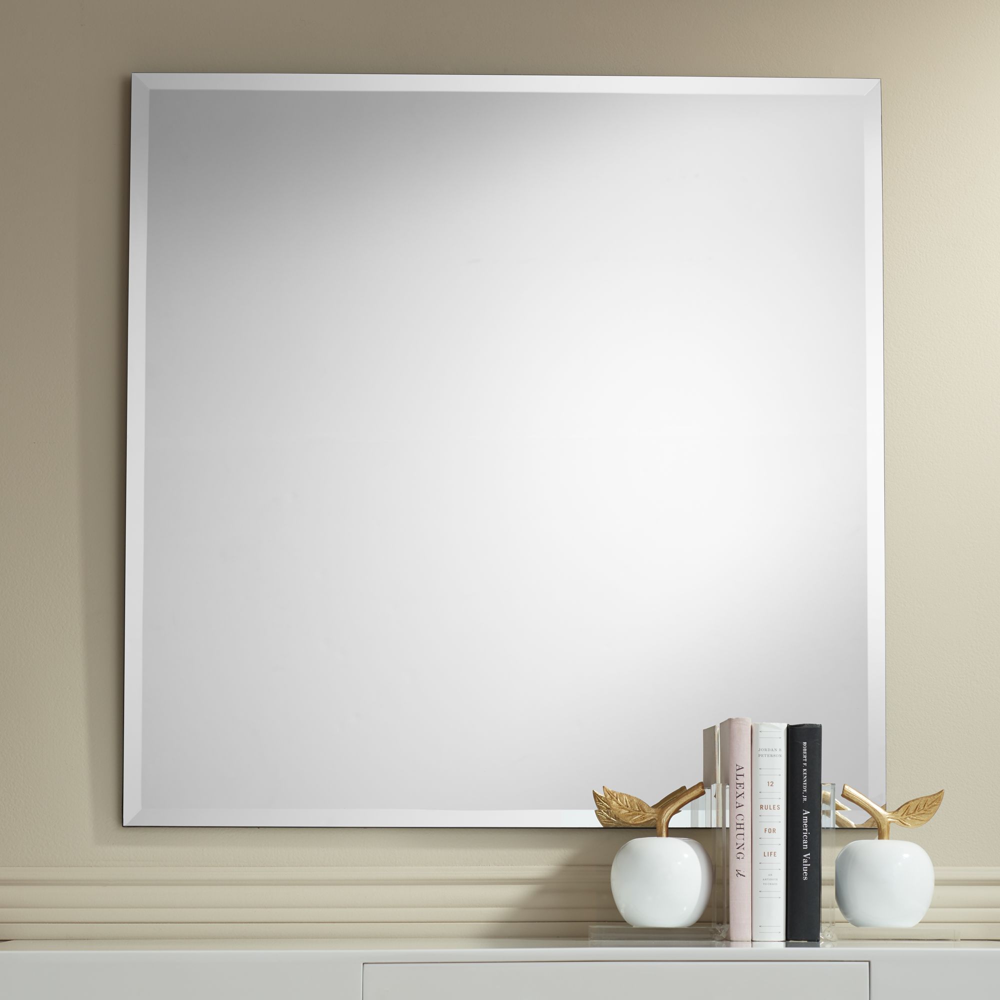 Brix 34" Wide Frameless Square Vanity Mirror