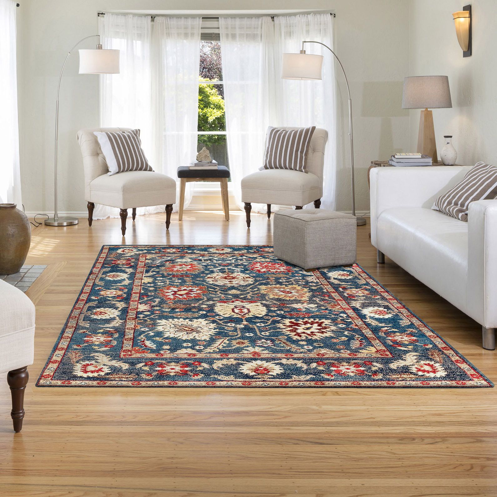 Trans-Ocean Hampton 6353/33 Navy Sarouk Area Rug