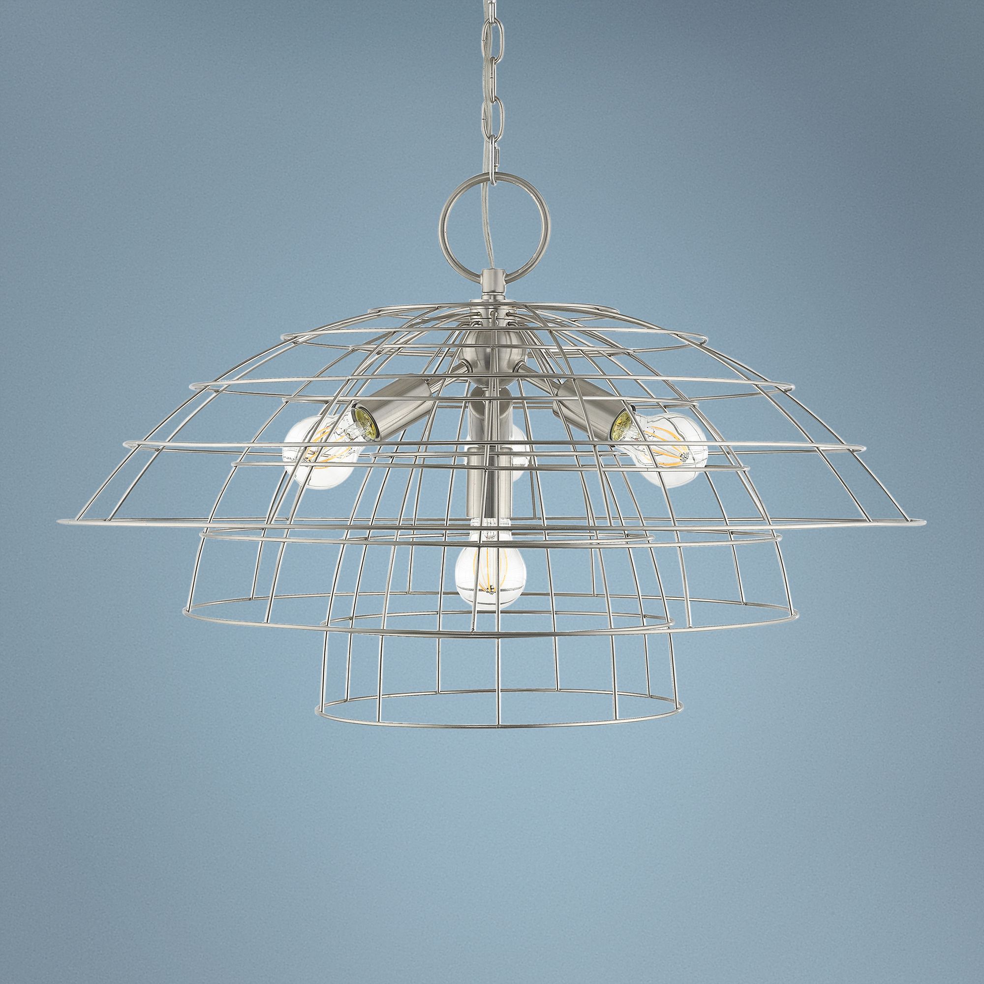 Brooklyn 28" Wide Brushed Nickel 4-Light Chandelier