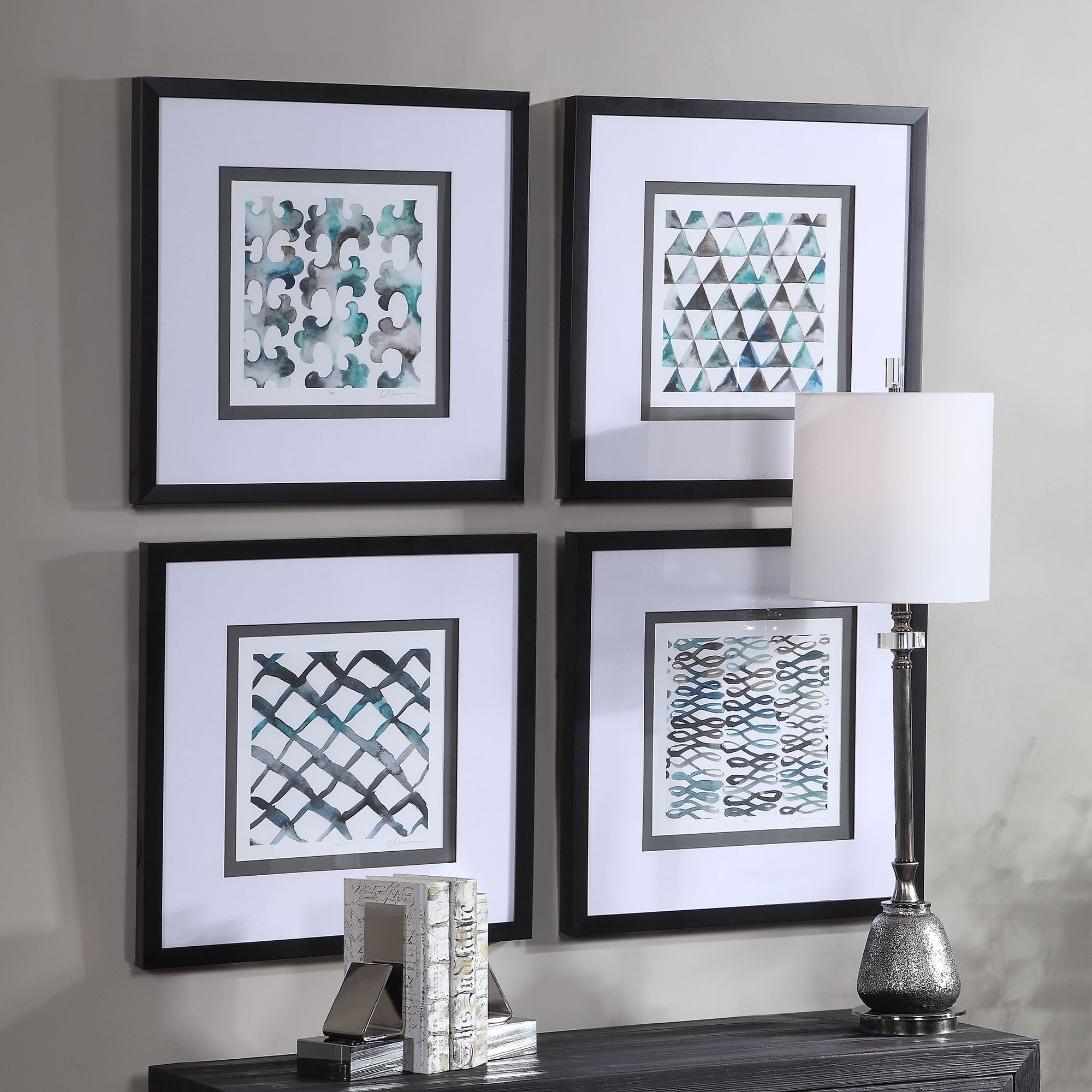 La Mer 22 Square 4 Piece Framed Printed Wall Art Set 73k49 Lamps Plus