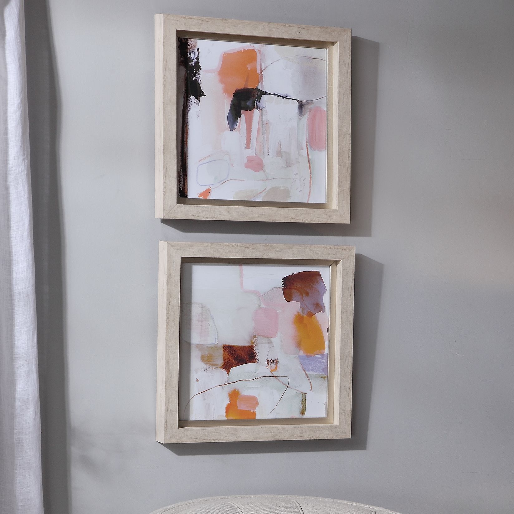 Uttermost Ravel 19 3/4" Square 2-Piece Framed Wall Art Set