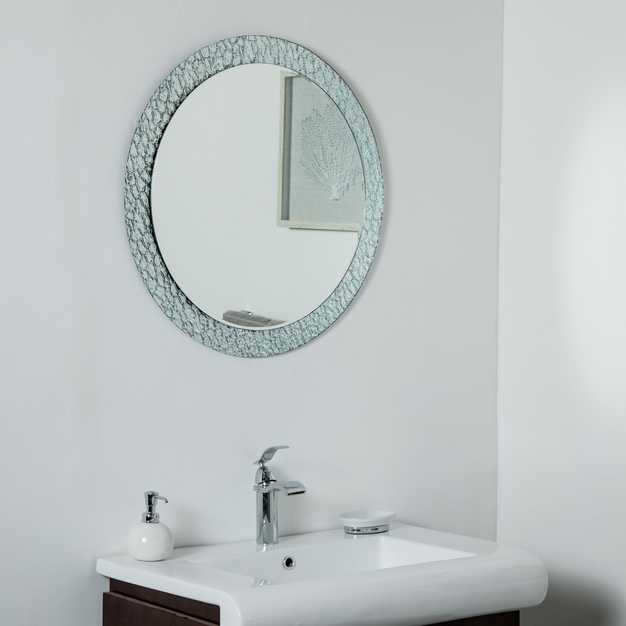 Jewel 27 1/2" Round Frameless Wall Mirror