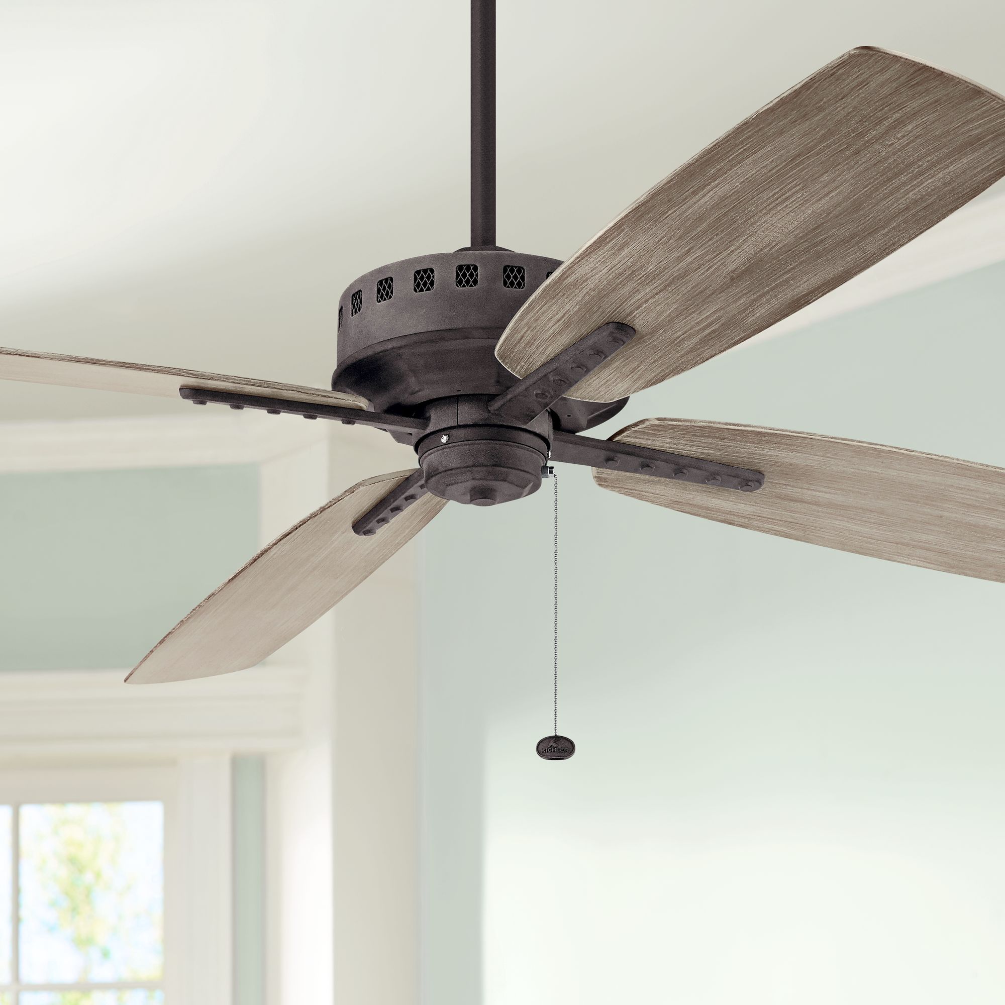 65" Kichler Eads Patio XL Weathered Zinc Outdoor Ceiling Fan