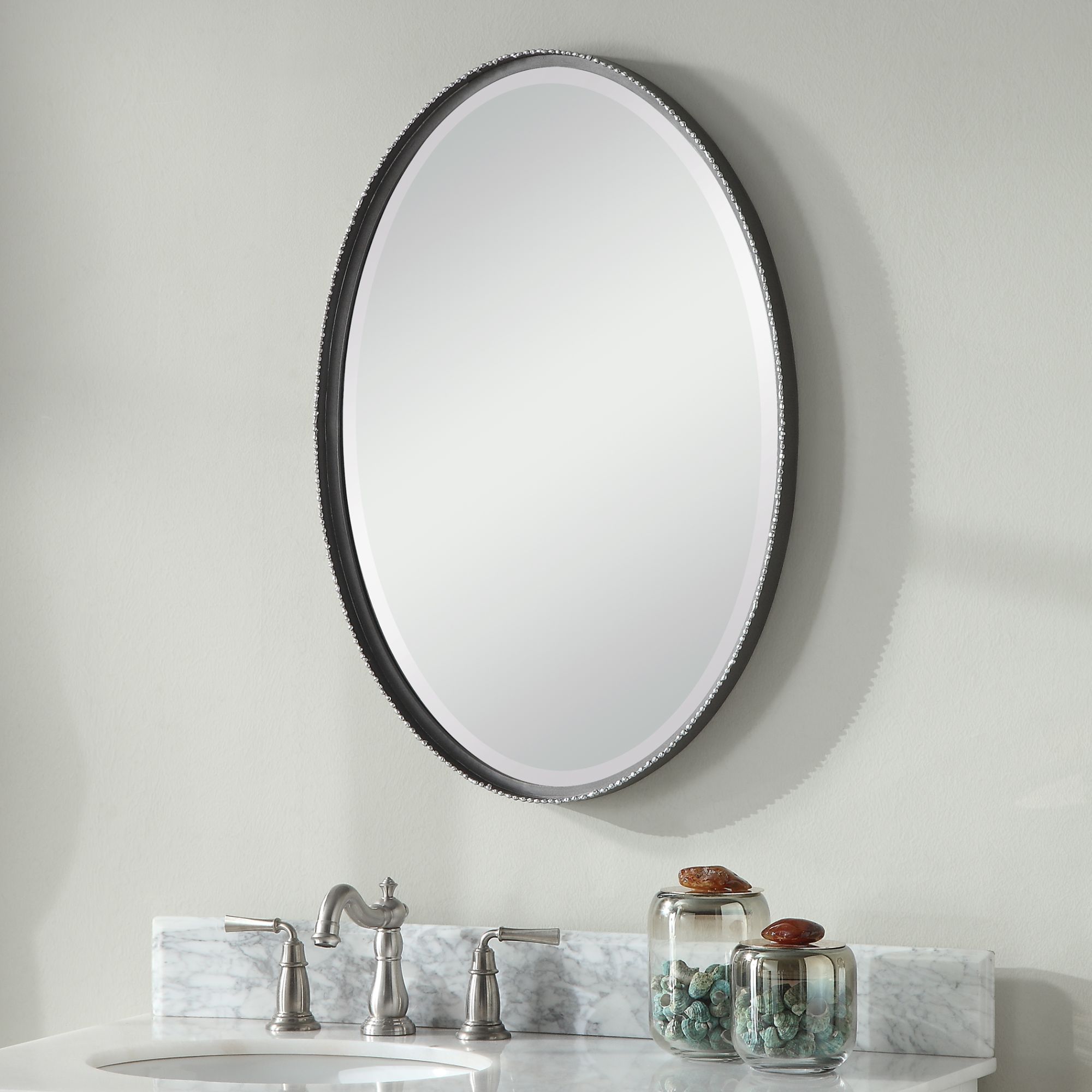 Uttermost Reva Aged Silver 20 1/2" x 29 Wall Mirror