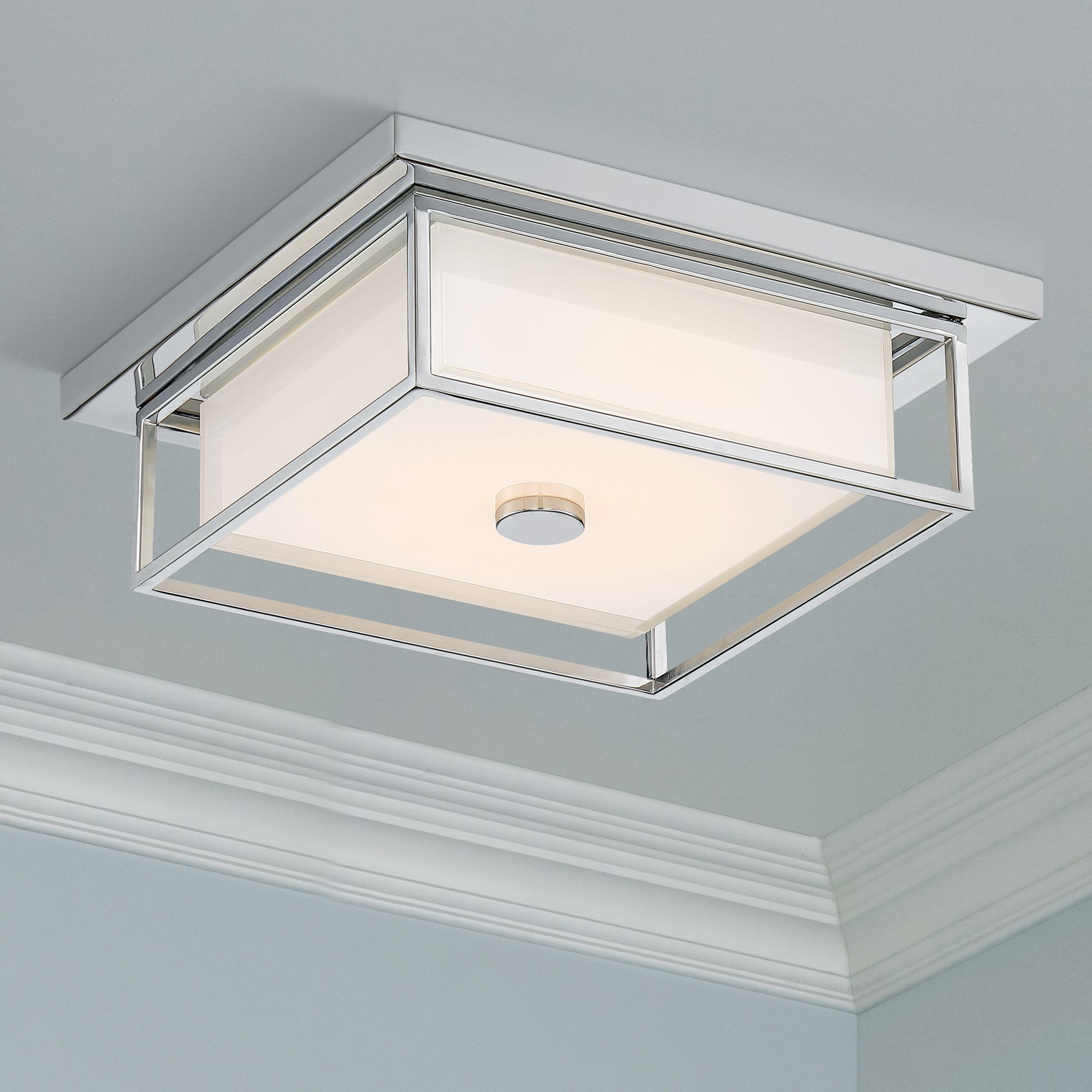 Possini Euro Weyburn 12 3/4"W Chrome LED Ceiling Light