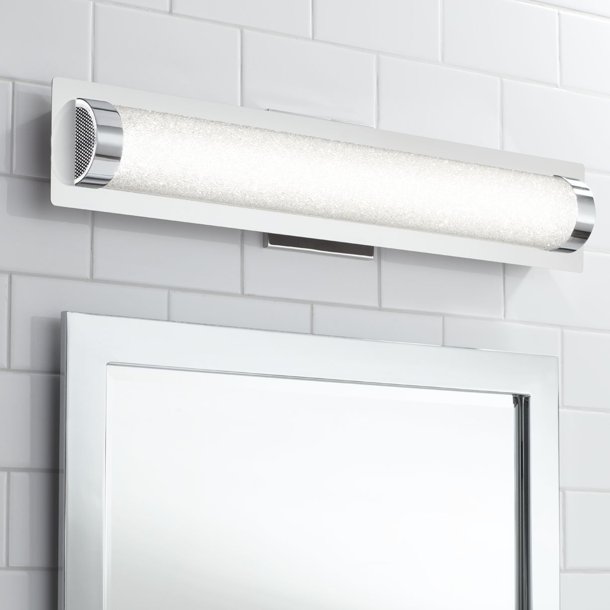 Possini Euro 23 1/2"W Crystal Sand Chrome LED Bath Light