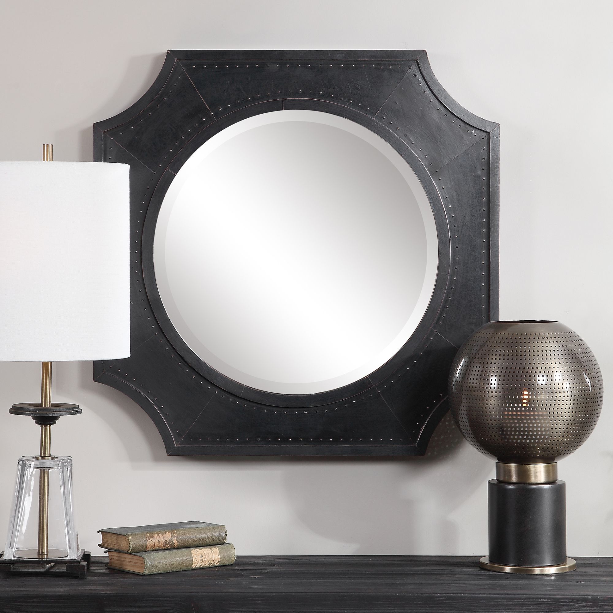 Uttermost Johan Bronze and Dark Copper 27" x Wall Mirror