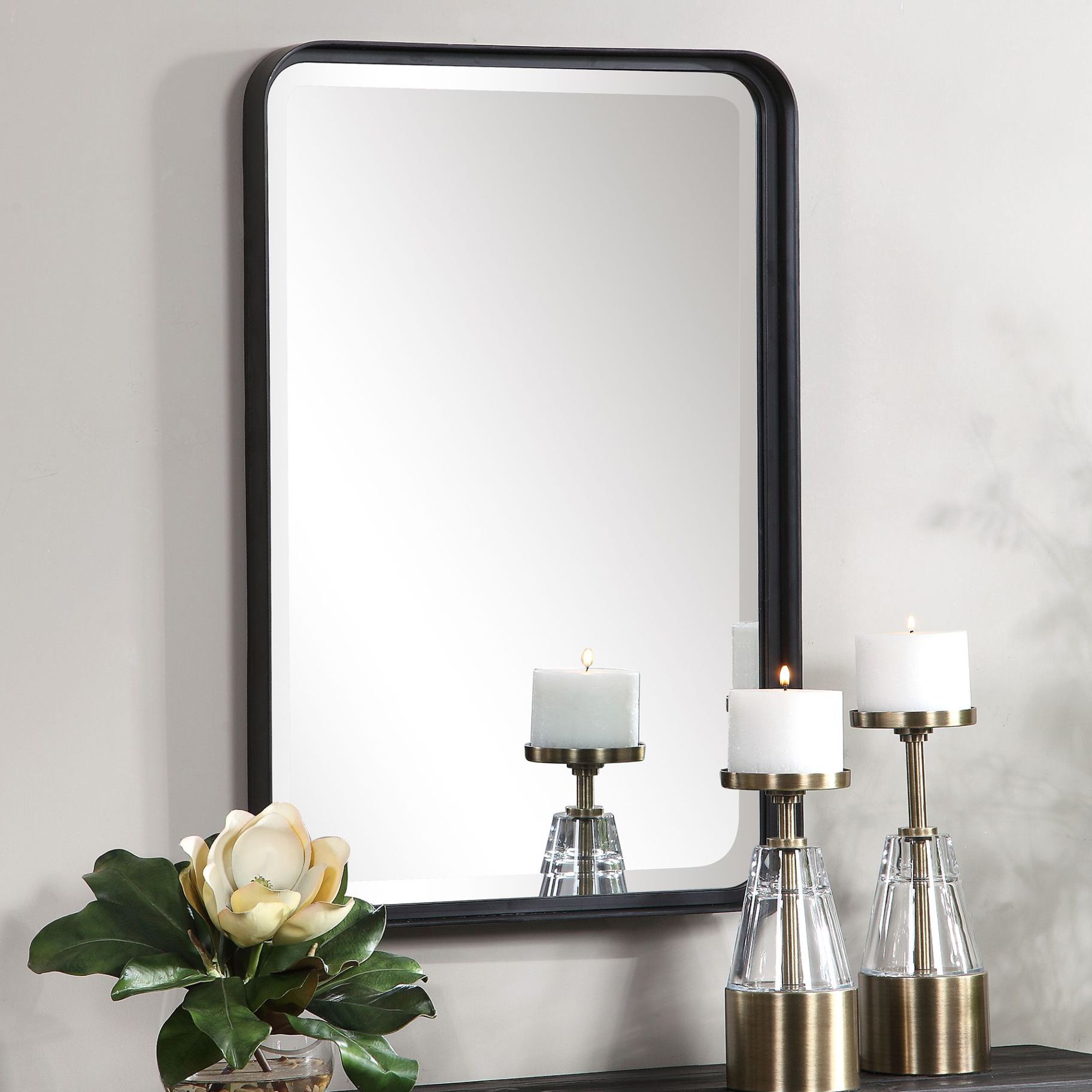 Uttermost Croften Black 20 1/4" x 30 Vanity Wall Mirror
