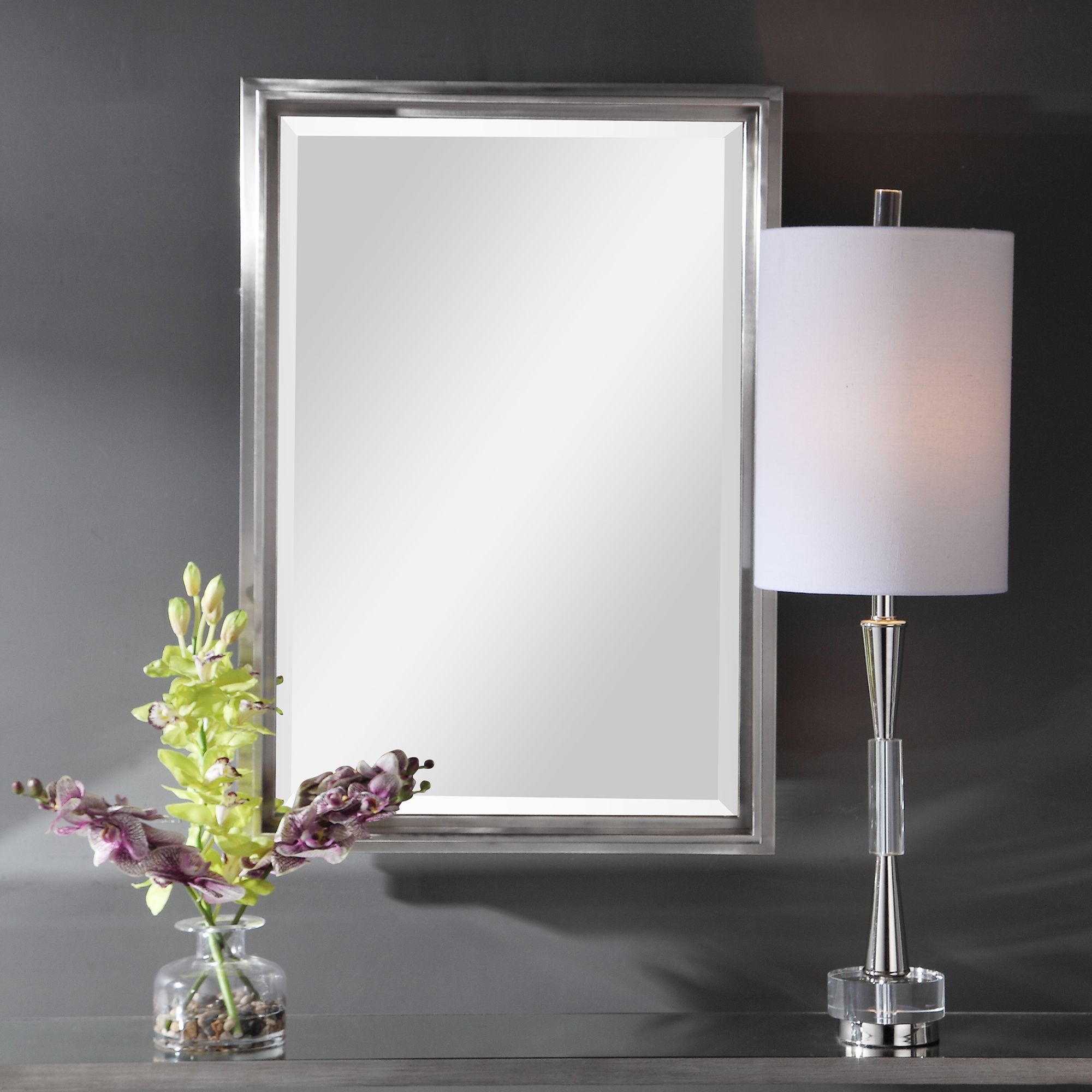Uttermost Cosimo Silver 22 1/2" x 32" Vanity Wall Mirror