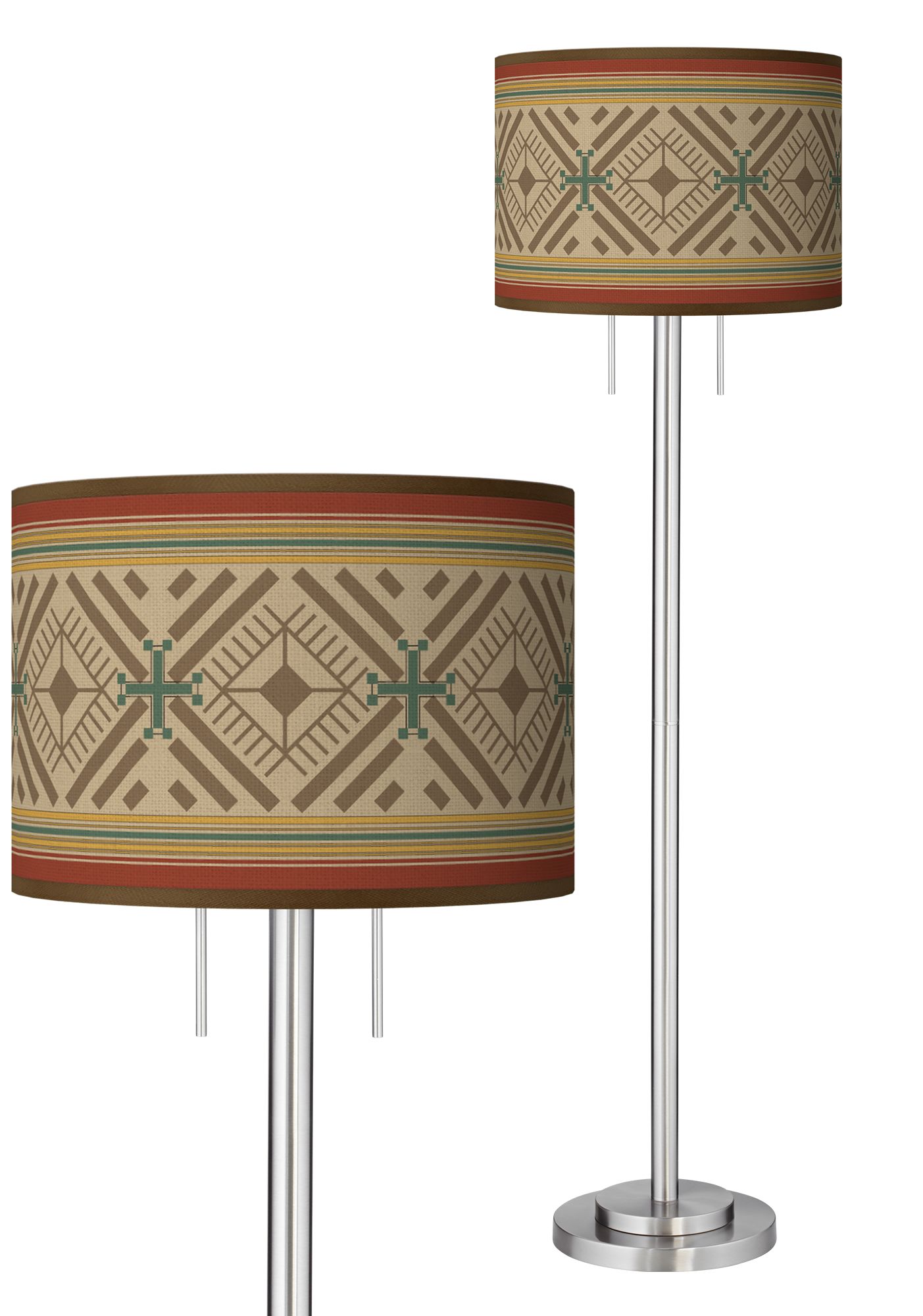 Desert Diamonds Giclee Brushed Nickel Garth Floor Lamp