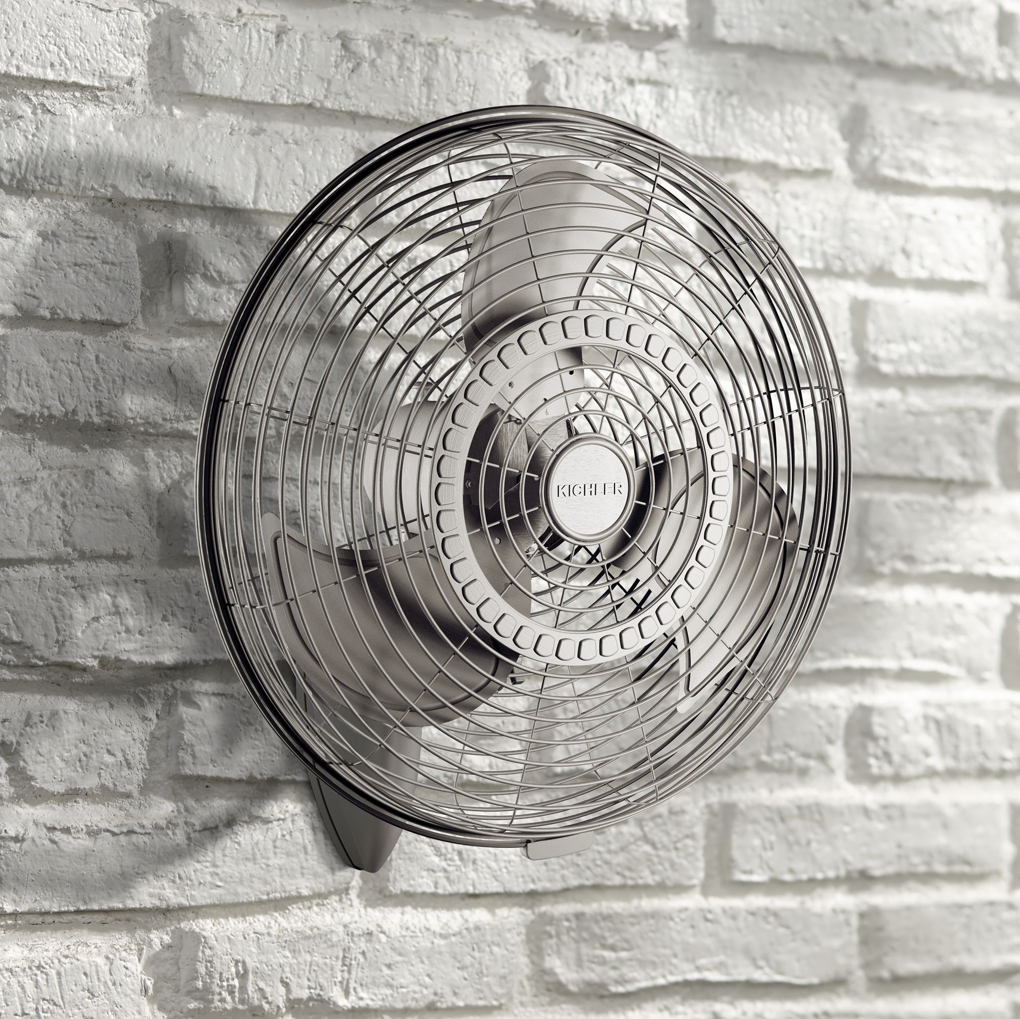 24" Kichler Pola Brushed Nickel Outdoor Wall Fan