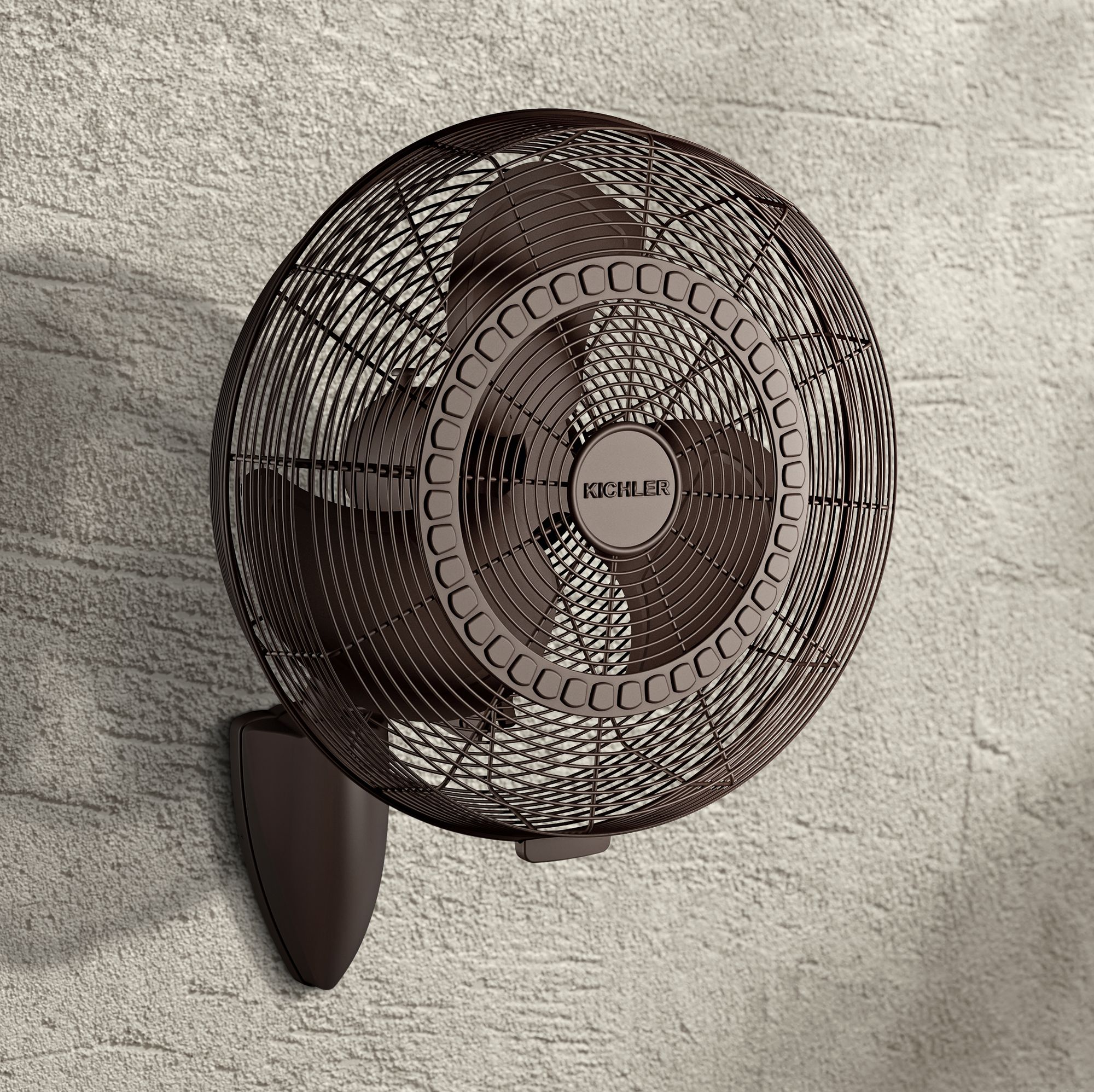 18" Kichler Pola Satin Natural Bronze Outdoor Wall Fan