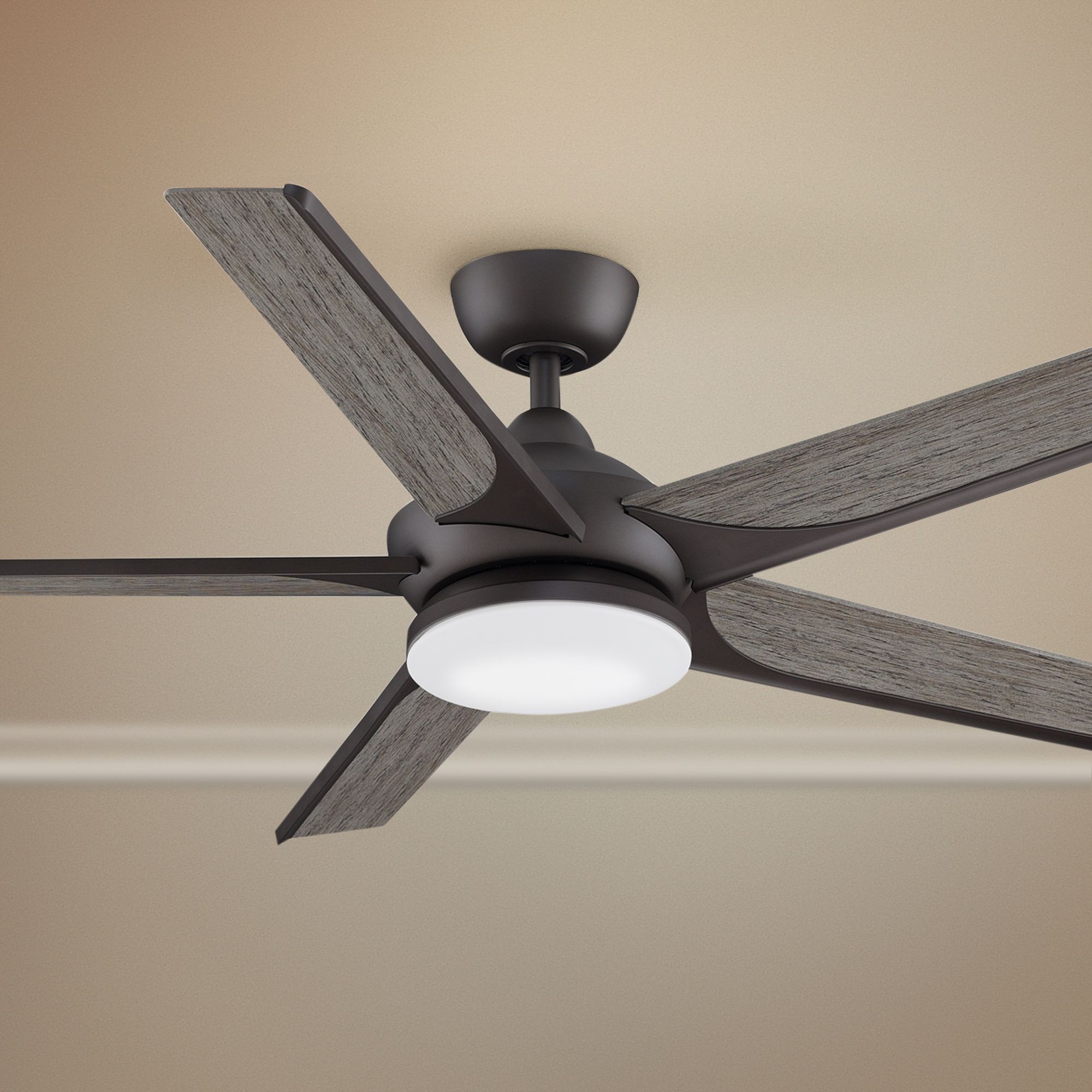 56" Fanimation Subtle Matte Greige LED Damp Ceiling Fan