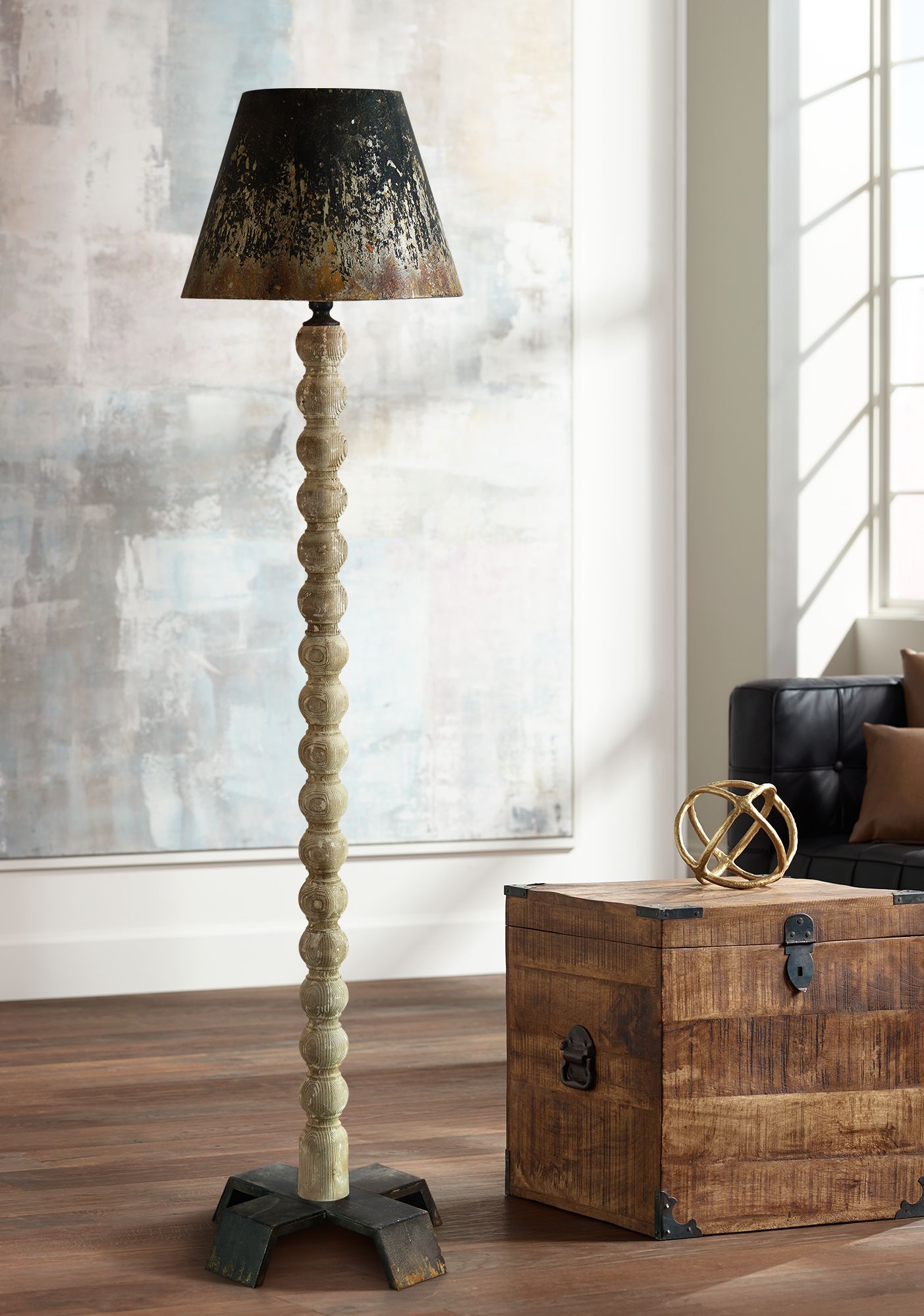 tall wood floor lamp