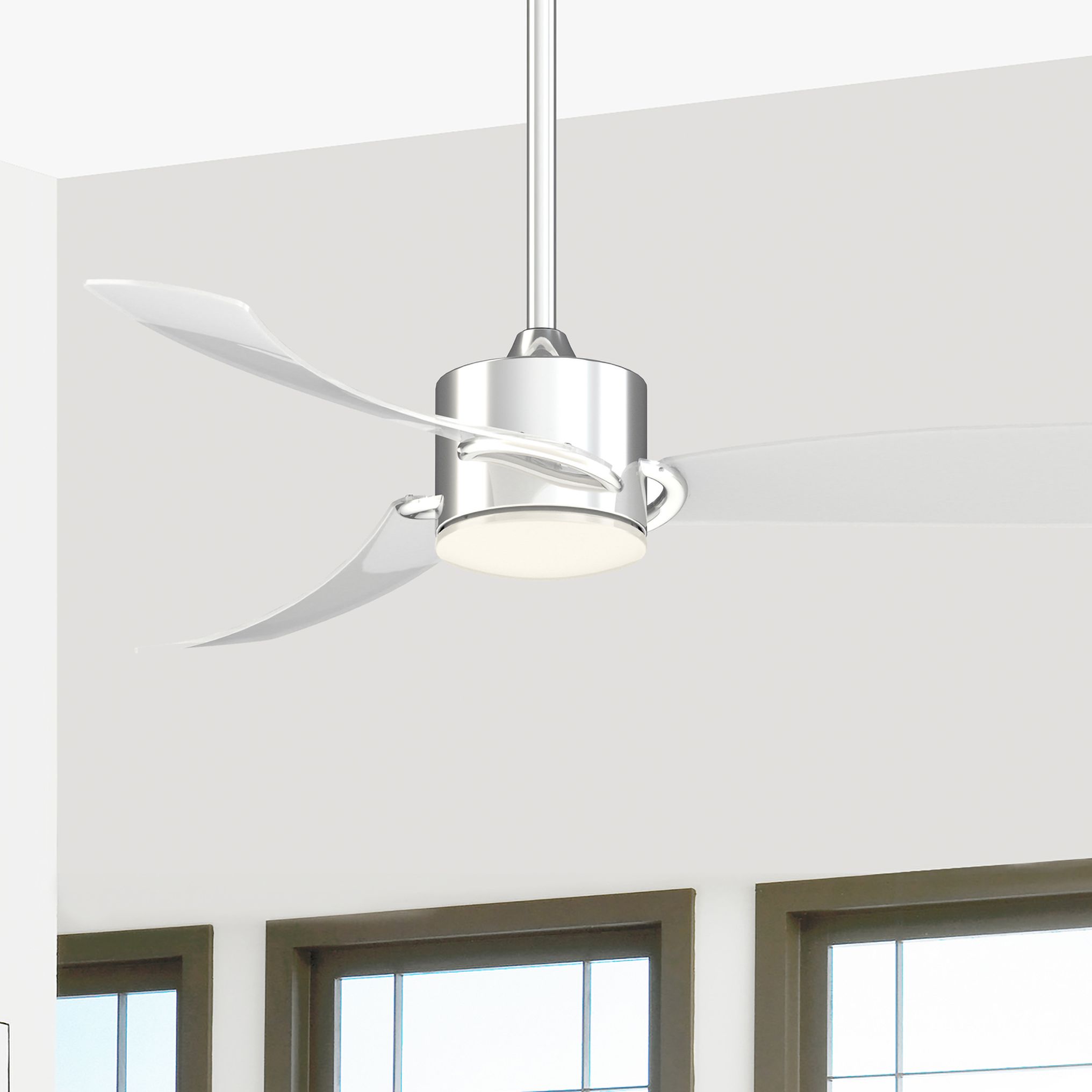 52 Fanimation Sculptaire Chrome Led Ceiling Fan 74f50 Lamps Plus