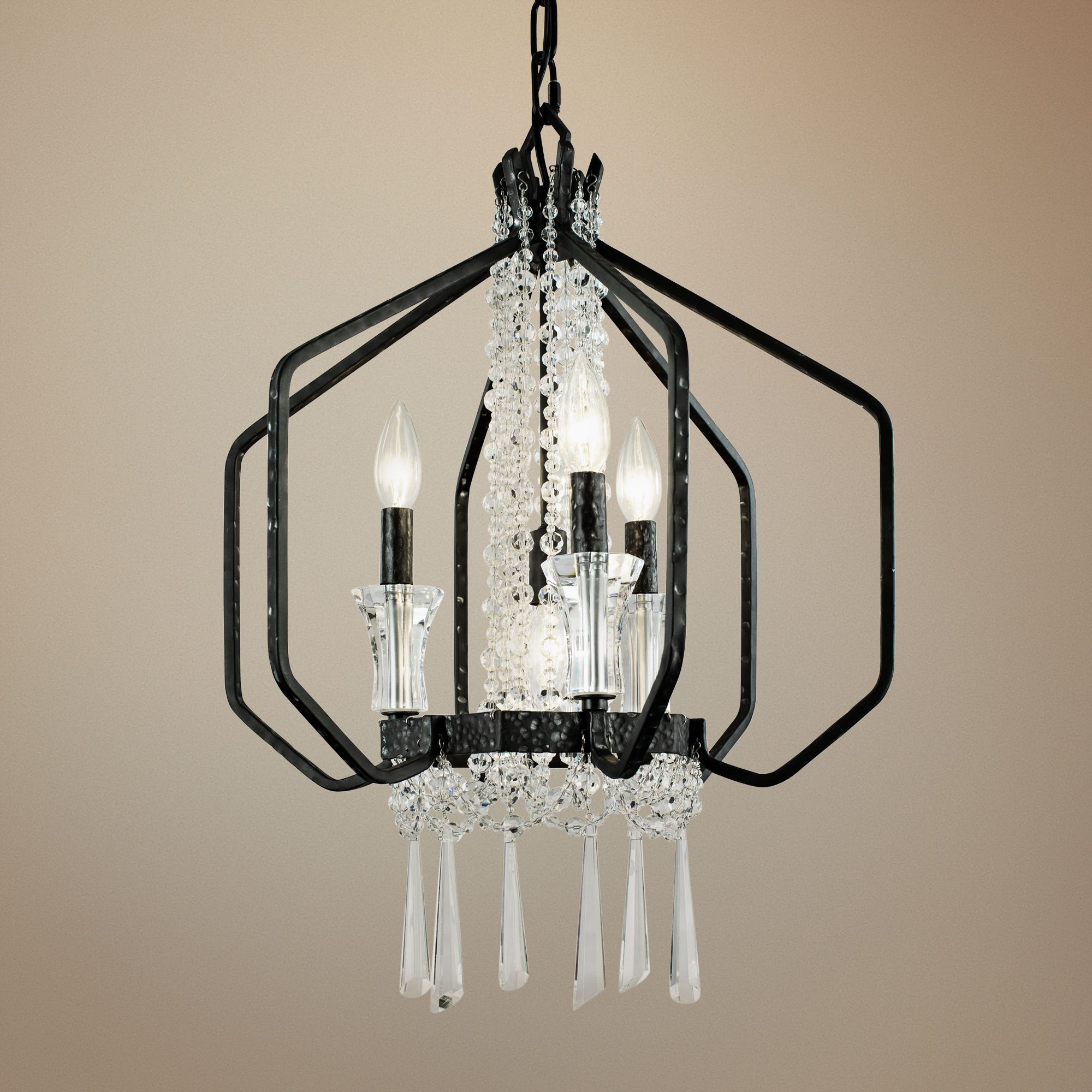 Varaluz Barcelona 18"W Onyx 4-Light Crystal Pendant Light