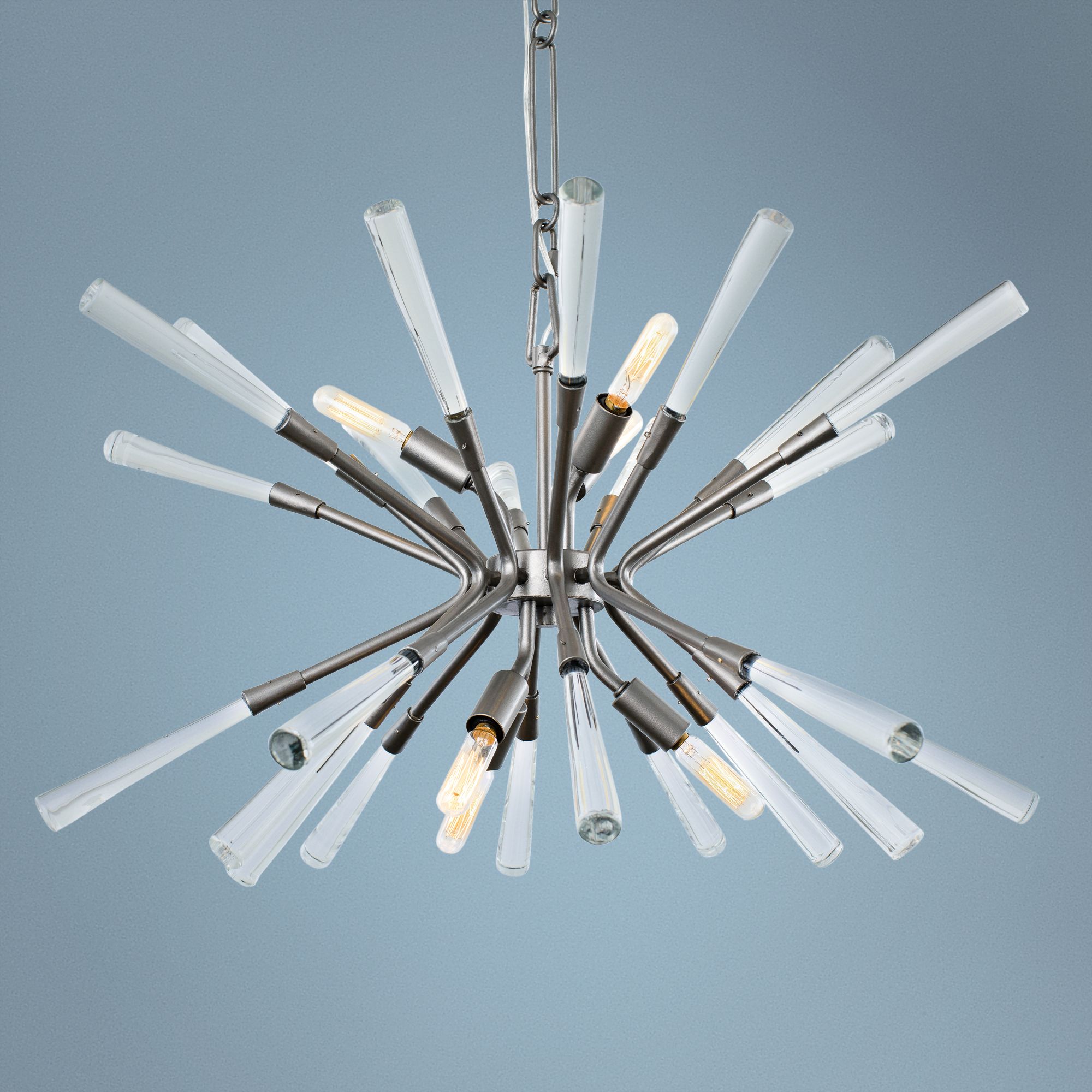 Nikolai 26" Wide New Bronze 6-Light Sputnik Crystal Pendant