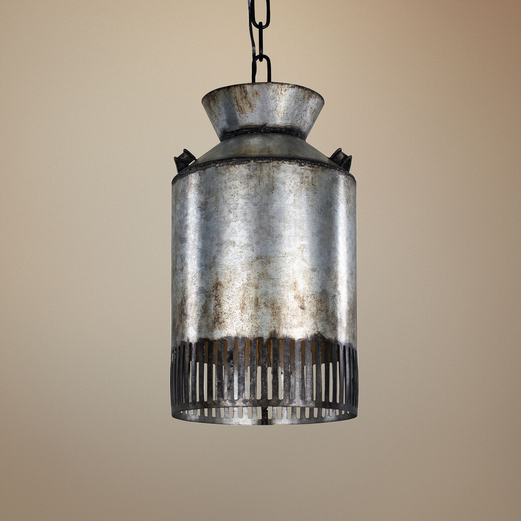 Hickory Lane 8" Wide Ombre Galvanized and Black Mini Pendant