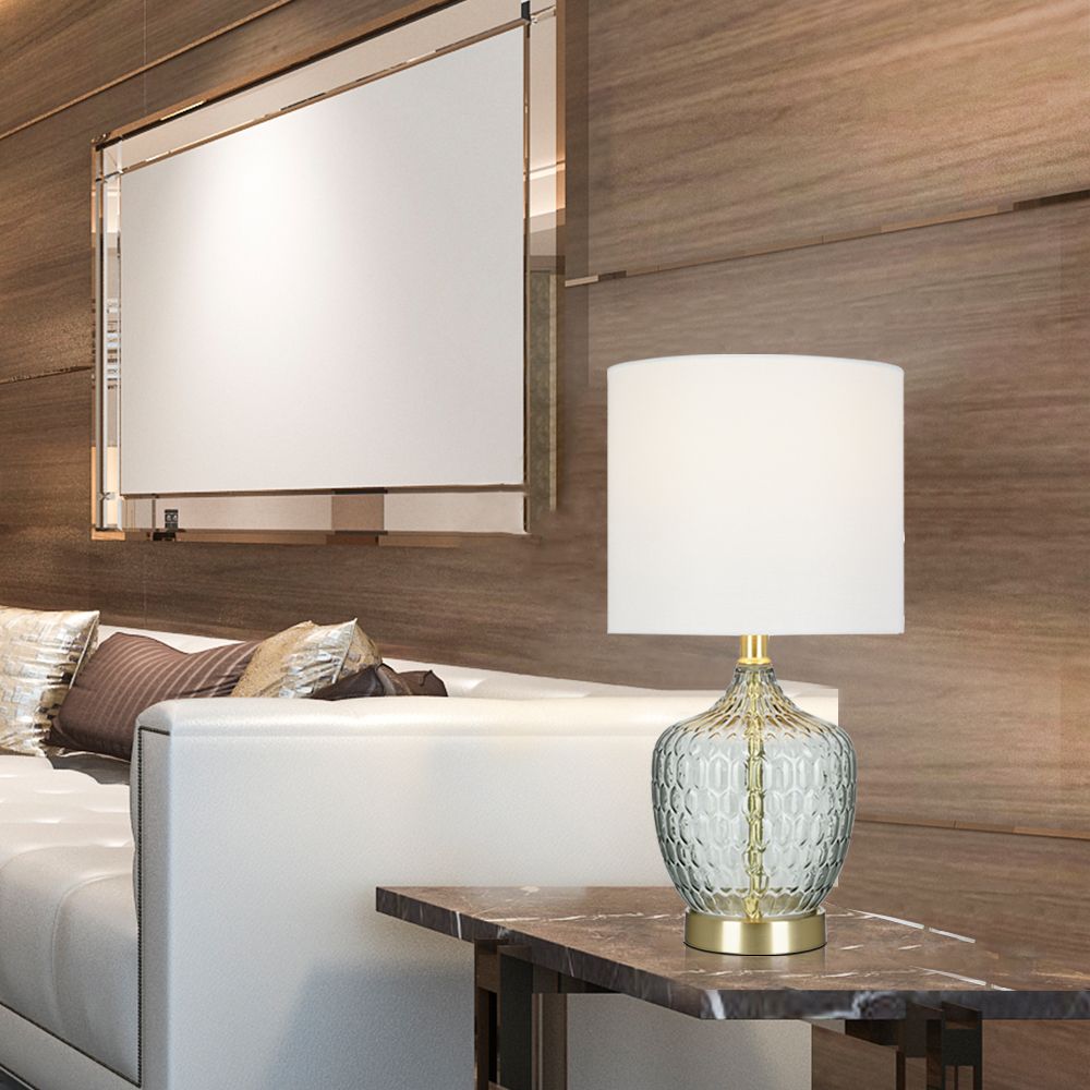 Gray Glass 18" High LED Accent Table Lamp