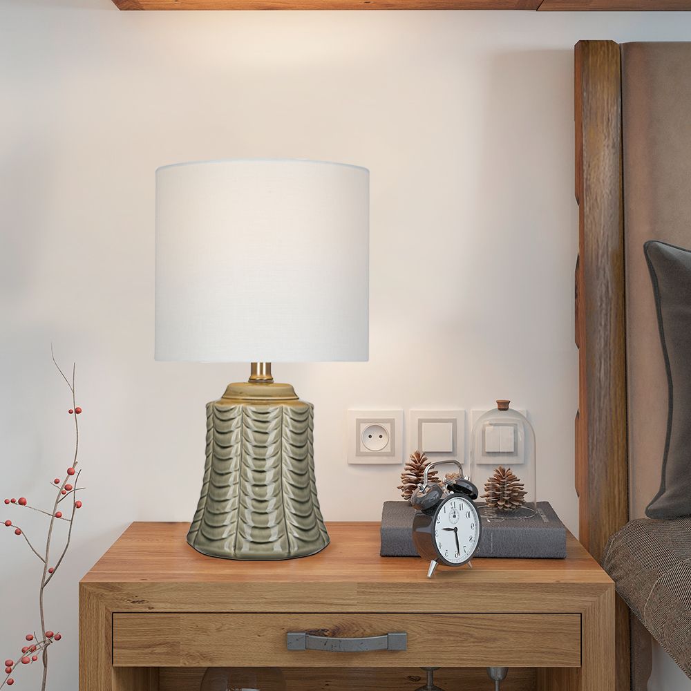 Gray Ceramic 16" High LED Accent Table Lamp