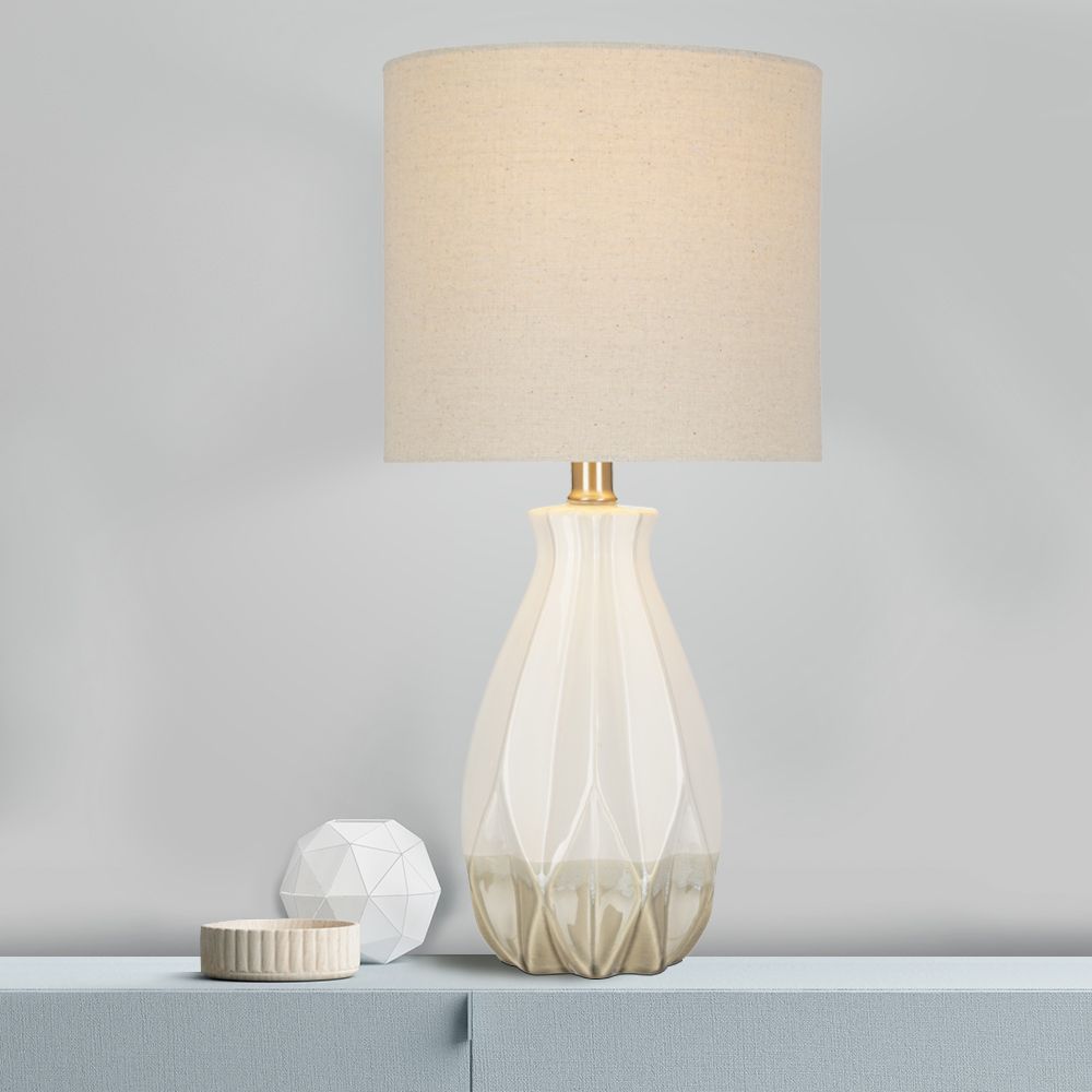 White and Beige 19" High LED Accent Table Lamp
