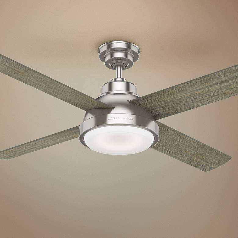 54&quot; Casablanca Levitt Brushed Nickel LED Ceiling Fan