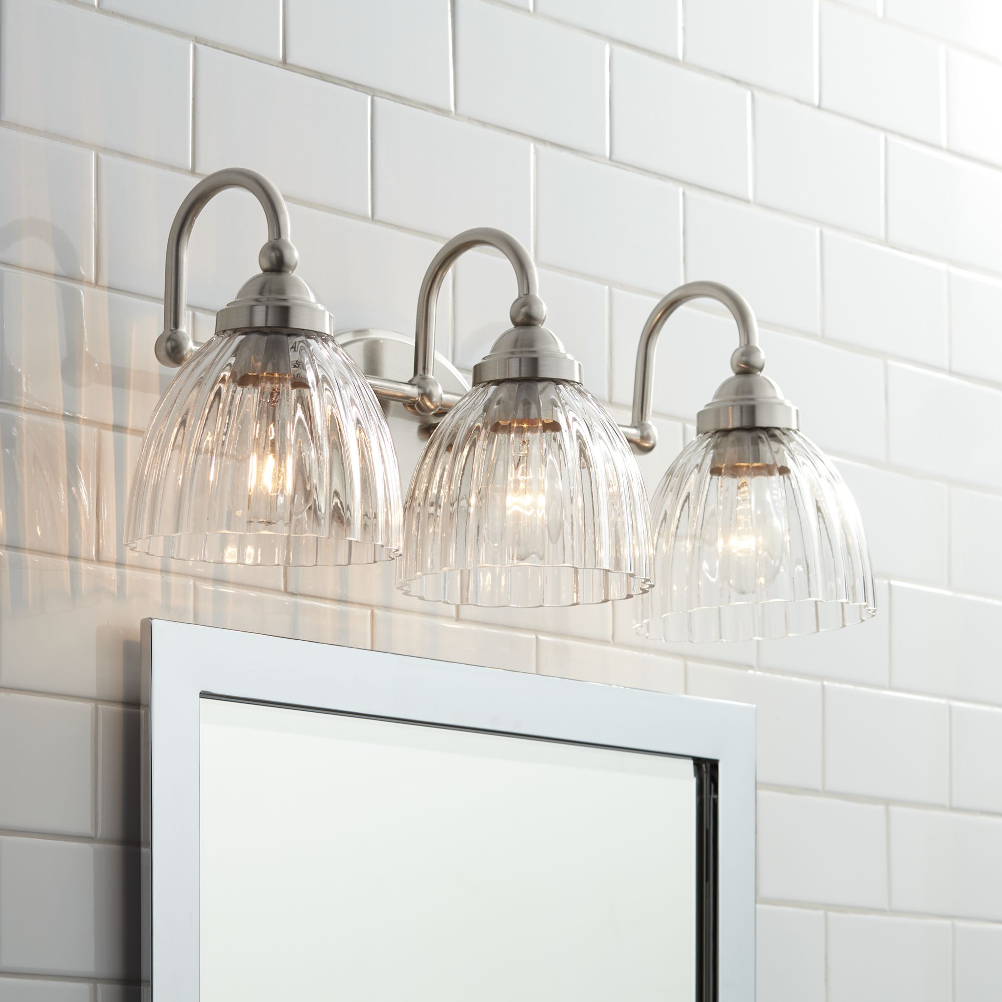 Possini Euro Inglis 23"W Brushed Nickel 3-Light Bath Light